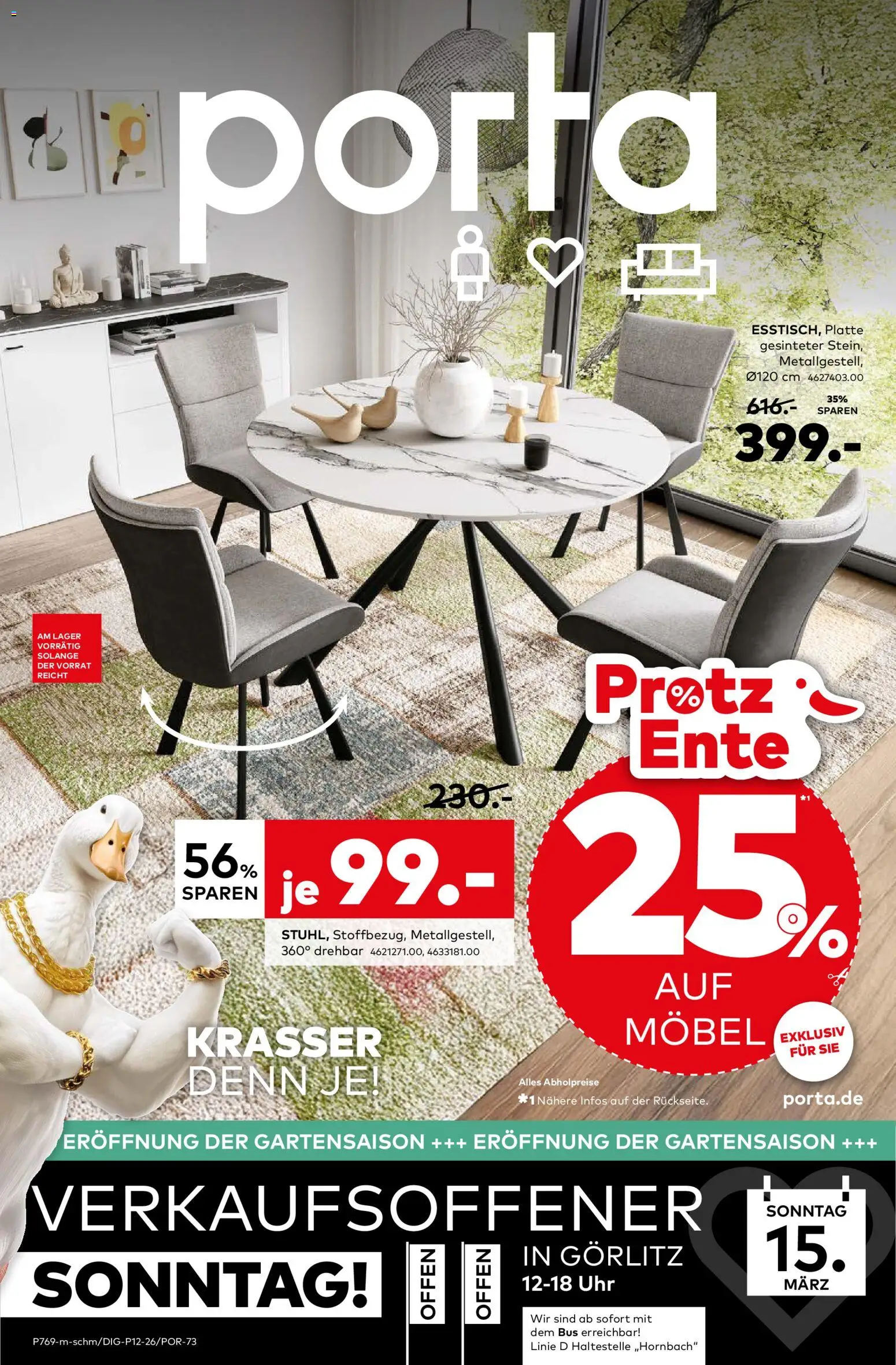 Porta! Prospekt Görlitz – gültig ab 09.03.2026 | Seite: 1 | Produkte: Uhr, Ente