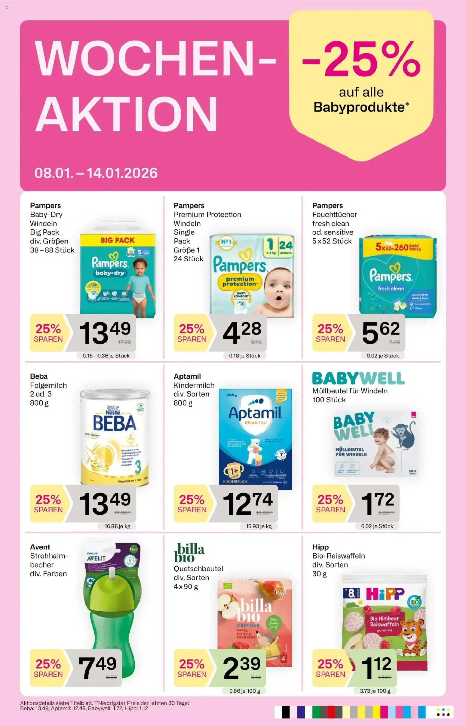 Bipa Flugblatt gültig ab 08.01.2026 | Seite: 8 | Produkte: Birne, Pampers, Äpfel