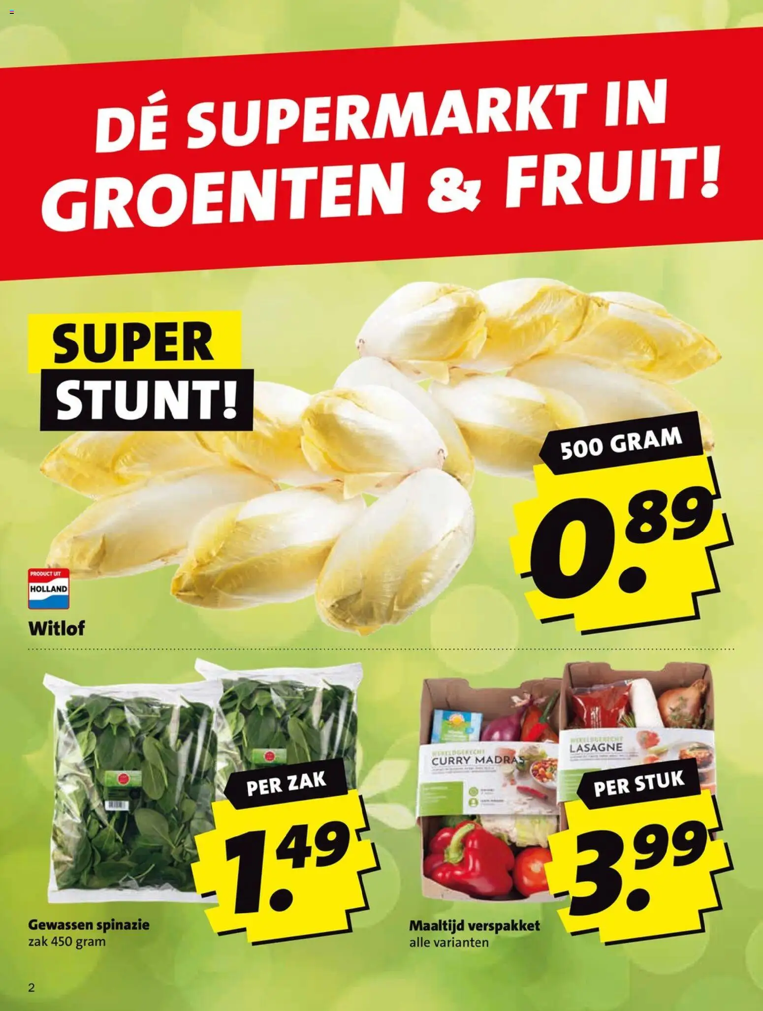 {H1} | Pagina: 2 | Producten: Spinazie, Lasagne, Fruit, Groenten