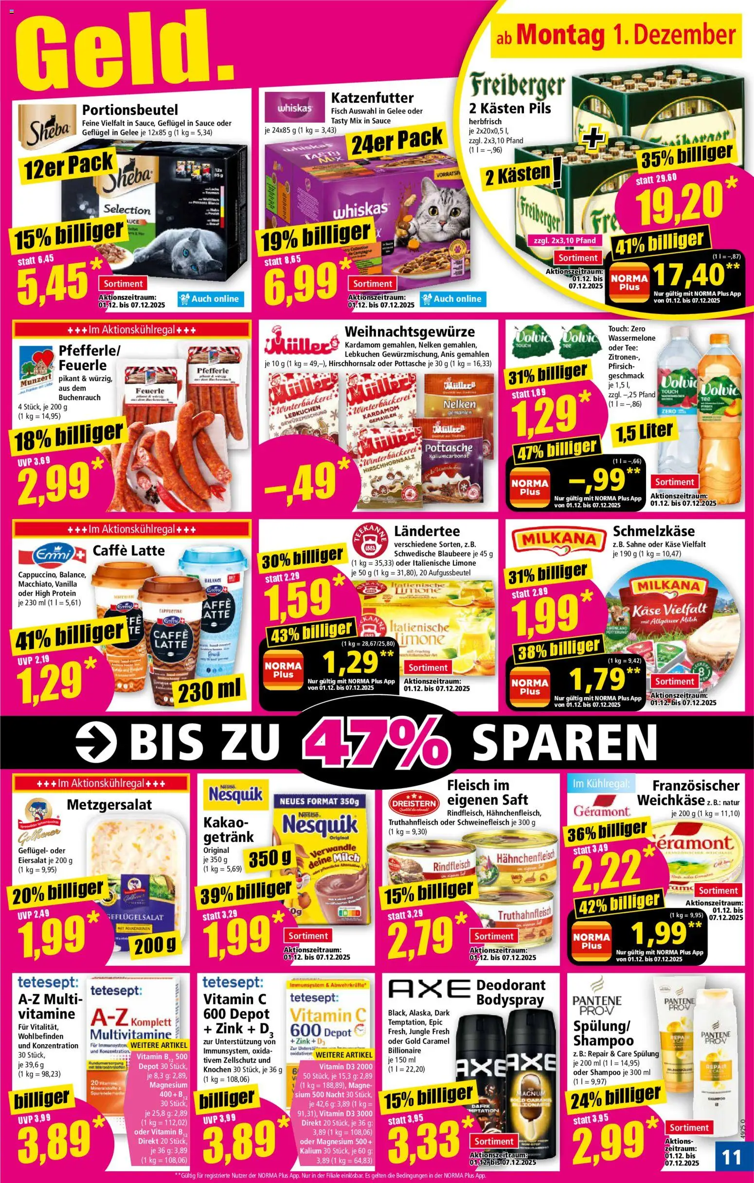 Norma - Cyber Week – gültig ab 01.12.2025 | Seite: 11 | Produkte: Sheba, Käse, Shampoo, Volvic