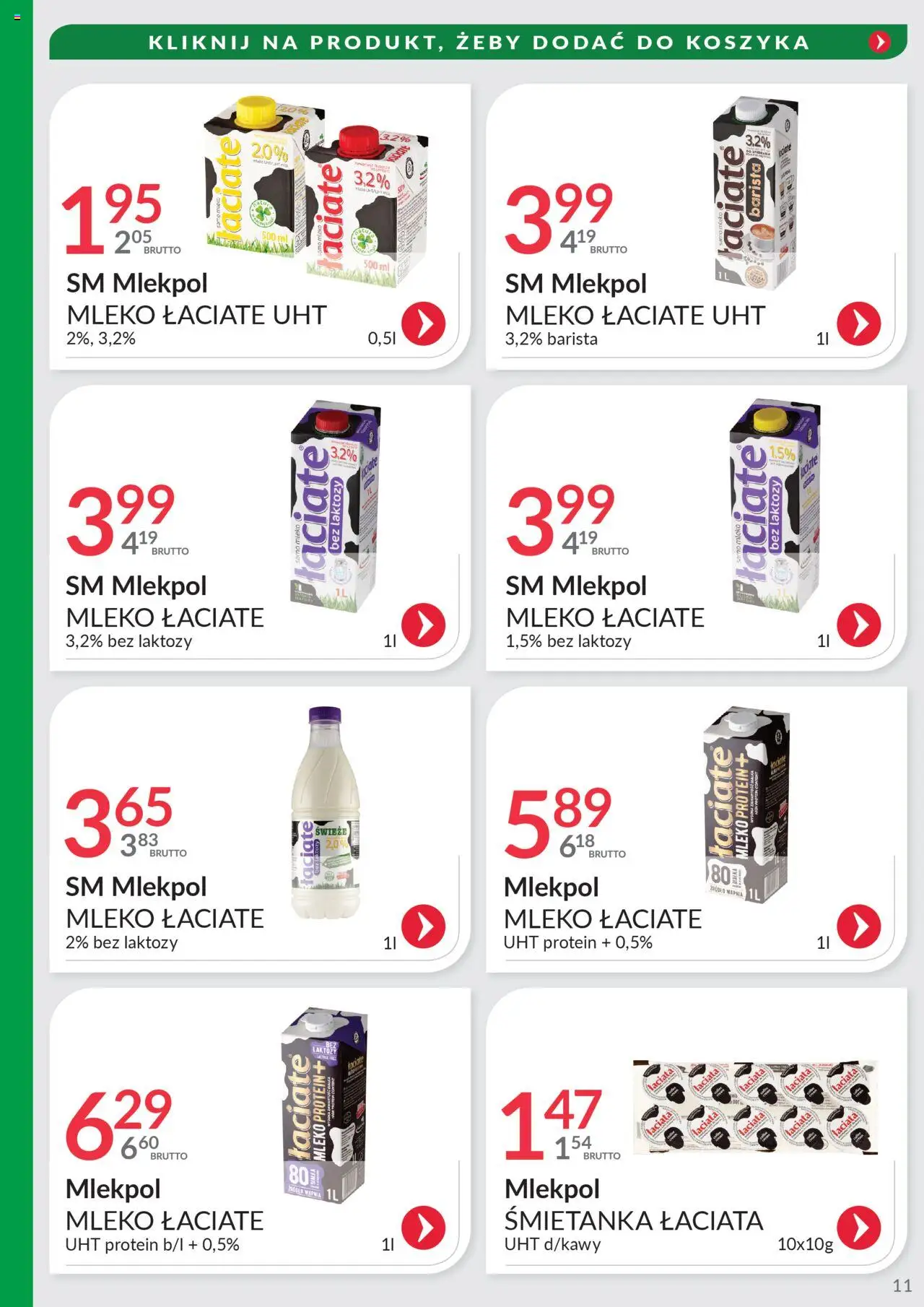 Eurocash Gazetka - Oferta Południe od 08.06.2025 | Strona: 11 | Produkty: Bez laktozy, Mleko
