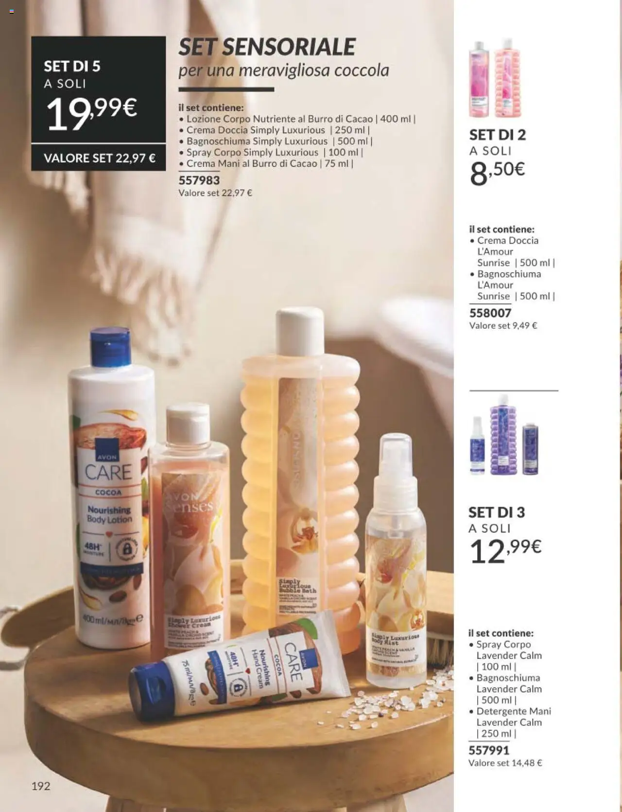 Volantino Avon del 01.09.2025 | Pagina: 192 | Prodotti: Crema, Burro, Body, Doccia