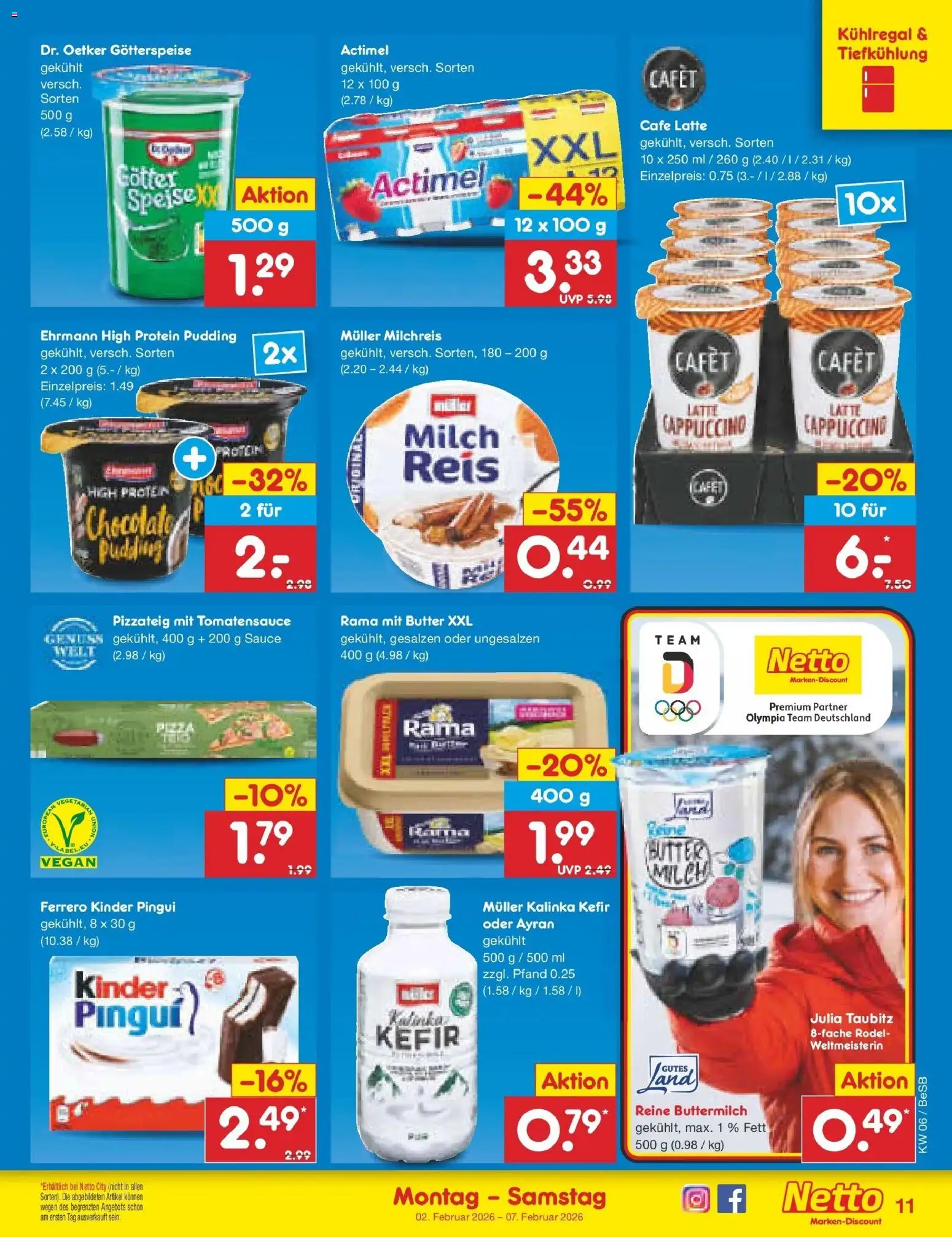 Netto Marken-Discount prospekt Kremmen	 – gültig ab 02.02.2026 | Seite: 11 | Produkte: Buttermilch, Rama, Milch, Pudding