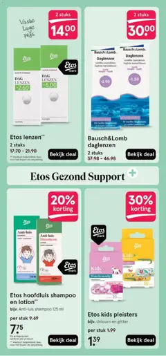Etos hoofdluis shampoo en lotion, bijv. Anti-luis shampoo 125 ml - Voorbeeld van een folder van Etos, geldig van 05.01.2026 | Pagina: 27 | Producten: Kan, Shampoo