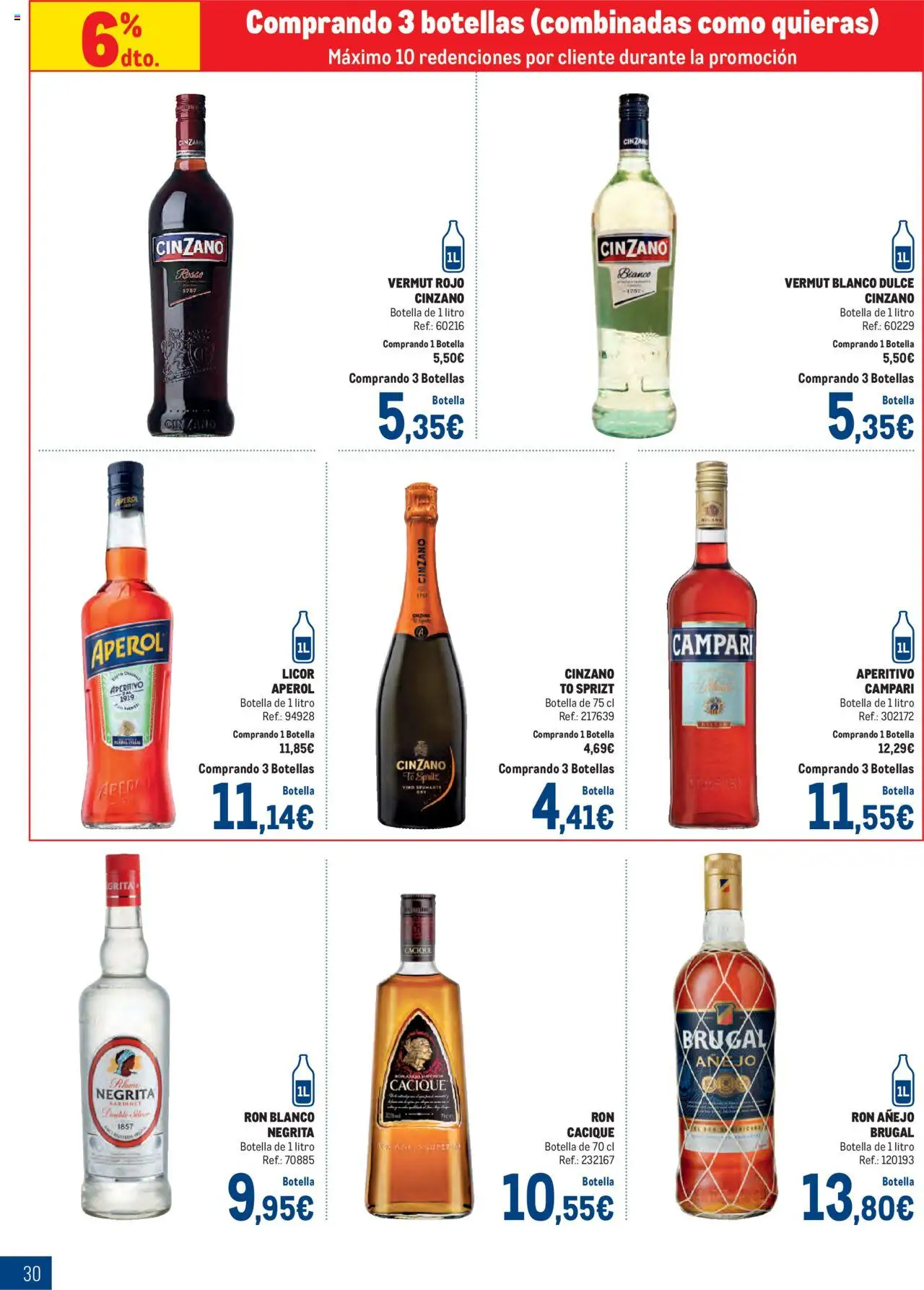 Makro - Bebidas Especial Verano Centro │ válido desde el 04.08.2025 | Página: 30 | Productos: Licor, Ron, Μανέστρα