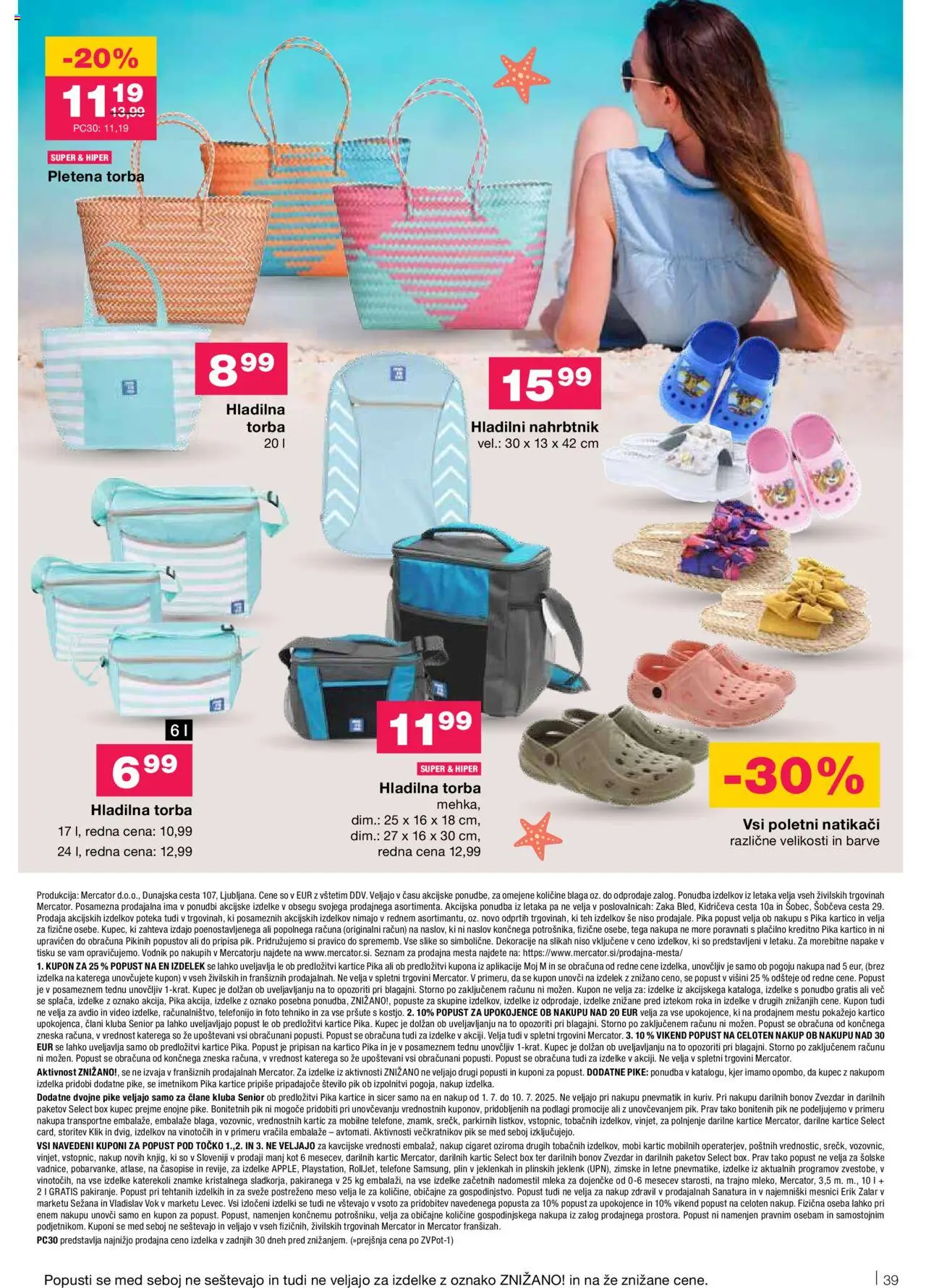 Mercator katalog │ velja od 26.06.2025 | Stran: 39 | Izdelki: Video, Hladilna torba, Torba, Natikaci
