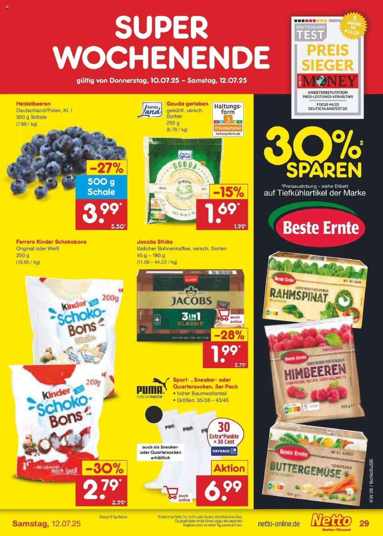 Netto Marken-Discount prospekt Herne	 - gültig ab dem 07.07.2025 | Seite: 45 | Produkte: Himbeeren, Gouda, Heidelbeeren