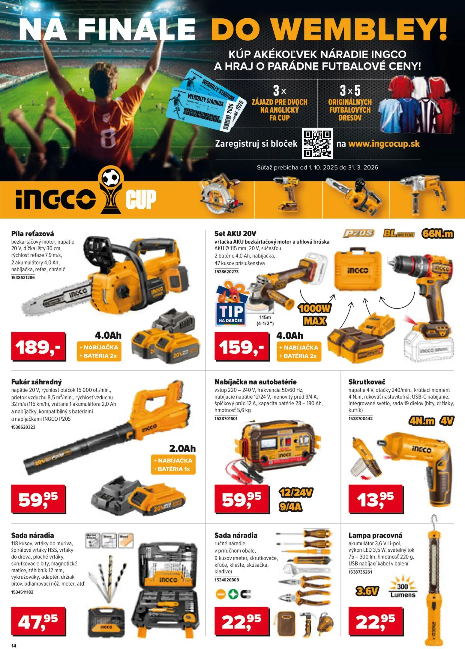 Nové Kinekus akcie – leták je platný od 01.11.2025 | Strana: 14 | Produkty: Lampa, Skrutkovač, Píla, Náradie