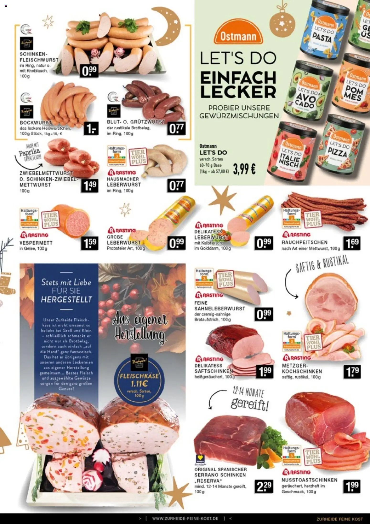 Edeka Zurheide Prospekt 	 – gültig ab 01.12.2025 | Seite: 3 | Produkte: Bockwurst, Gewürze, Pasta, Fleisch