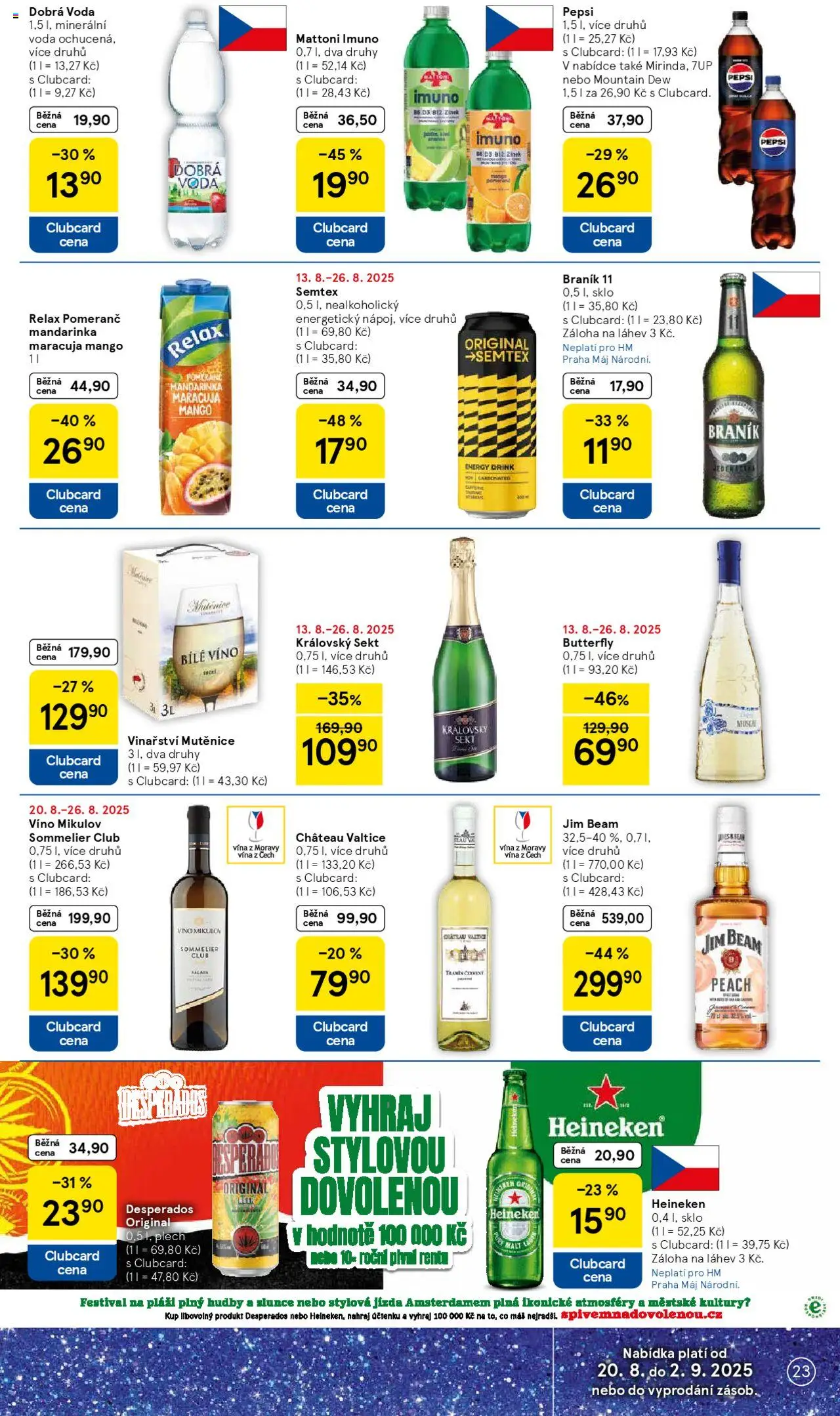 Tesco leták - Hypermarket od 20.08.2025 | Strana: 23 | Produkty: Dobrá voda, Voda, Semtex, Braník 11
