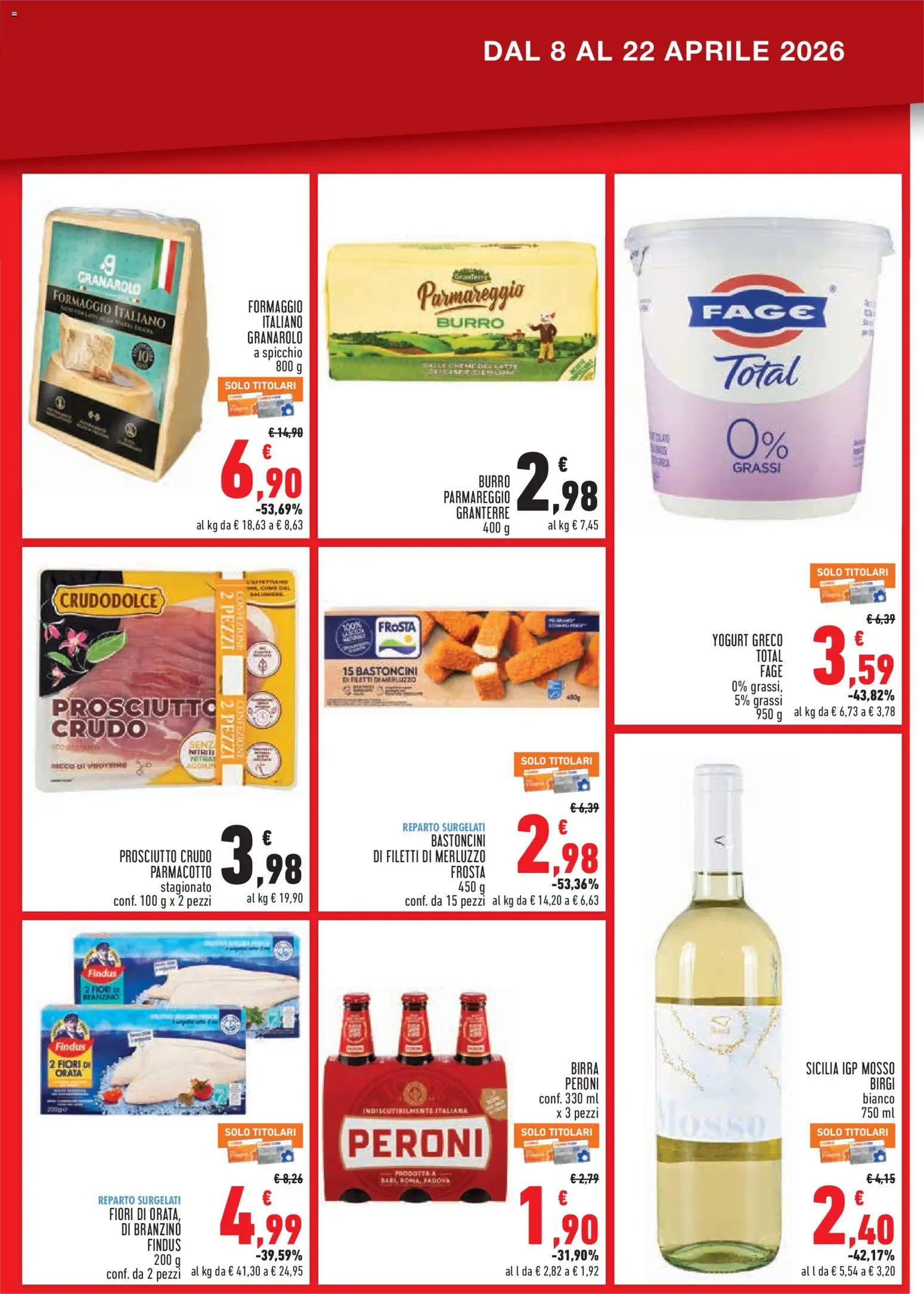 Volantino Conad del 08.04.2026 | Pagina: 3 | Prodotti: Yogurt greco, Yogurt, Orata, Burro