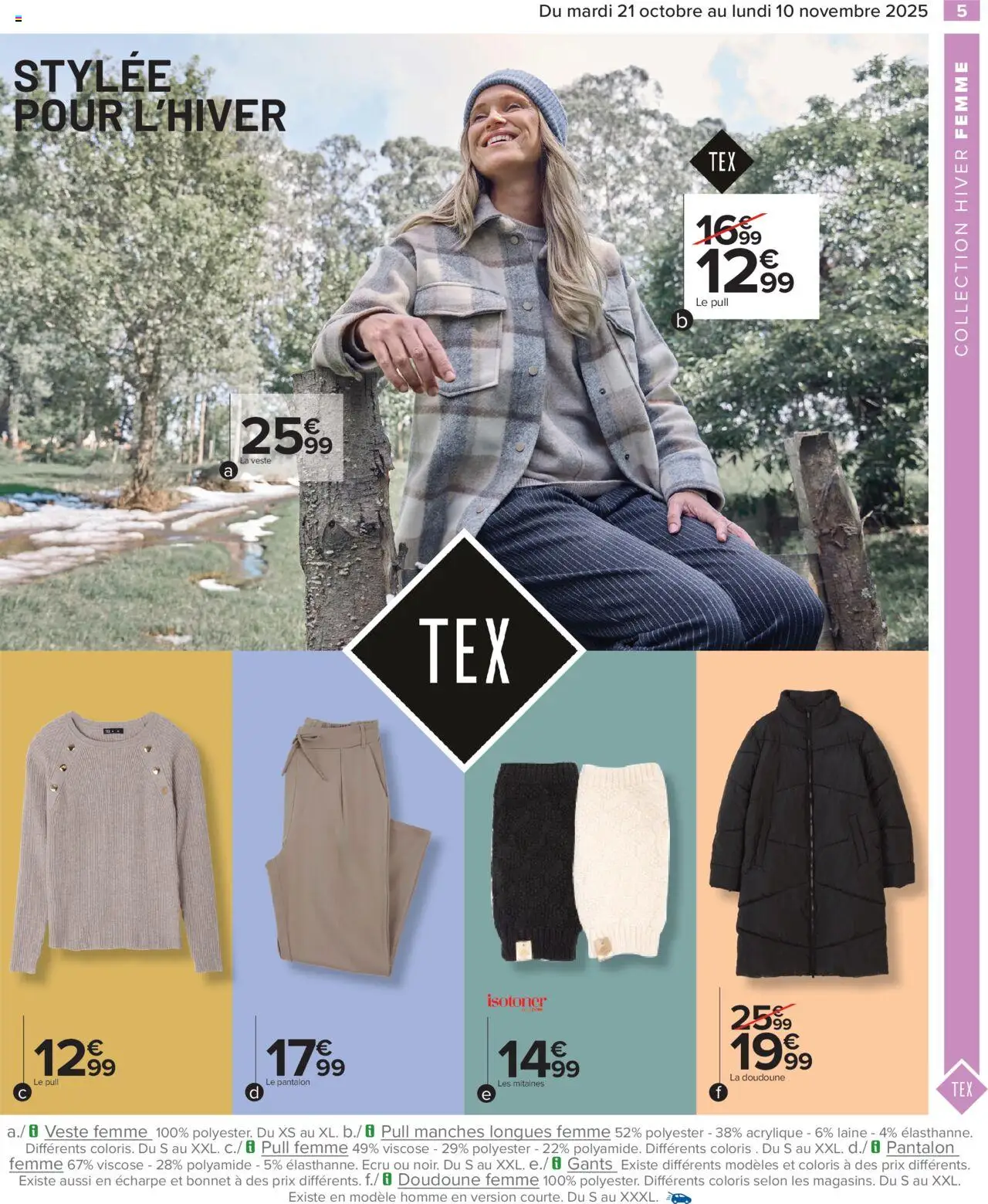 {H1} | Page: 5 | Produits: Bonnet, Doudoune femme, Pull, Veste