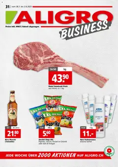 Vorschau von dem Prospekt - Aligro Aktionen Businesskunden - Schlieren, Gossau SG, Frauenfeld, Rapperswil-Jona, Sargans, Bern, Brüttisellen, Pratteln, Emmen, Spreitenbach ab 28.07.2025