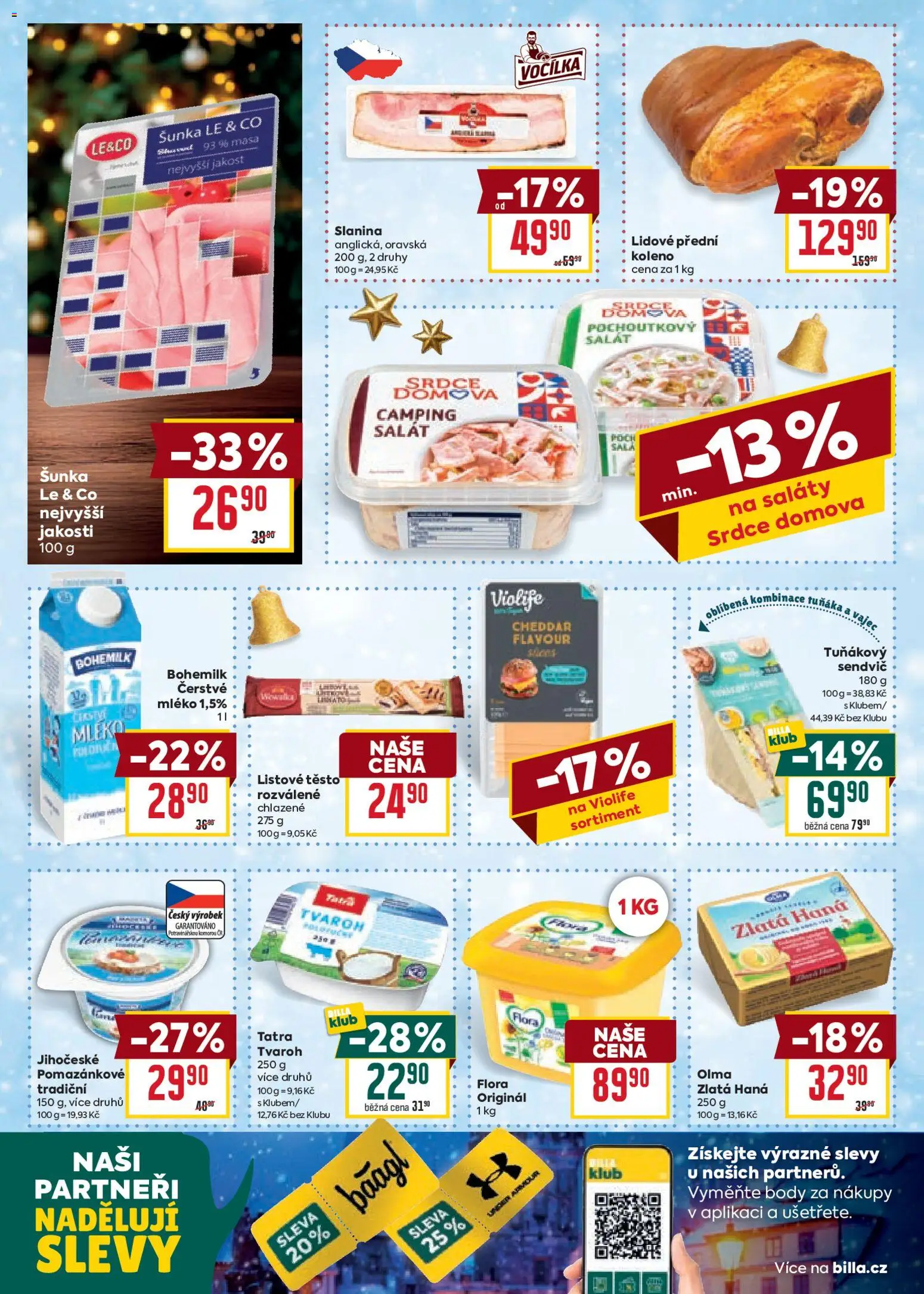 Billa Velký leták od 12.11.2025 | Strana: 16 | Produkty: Šunka, Salát, Zlatá Hana, Listové těsto rozválené