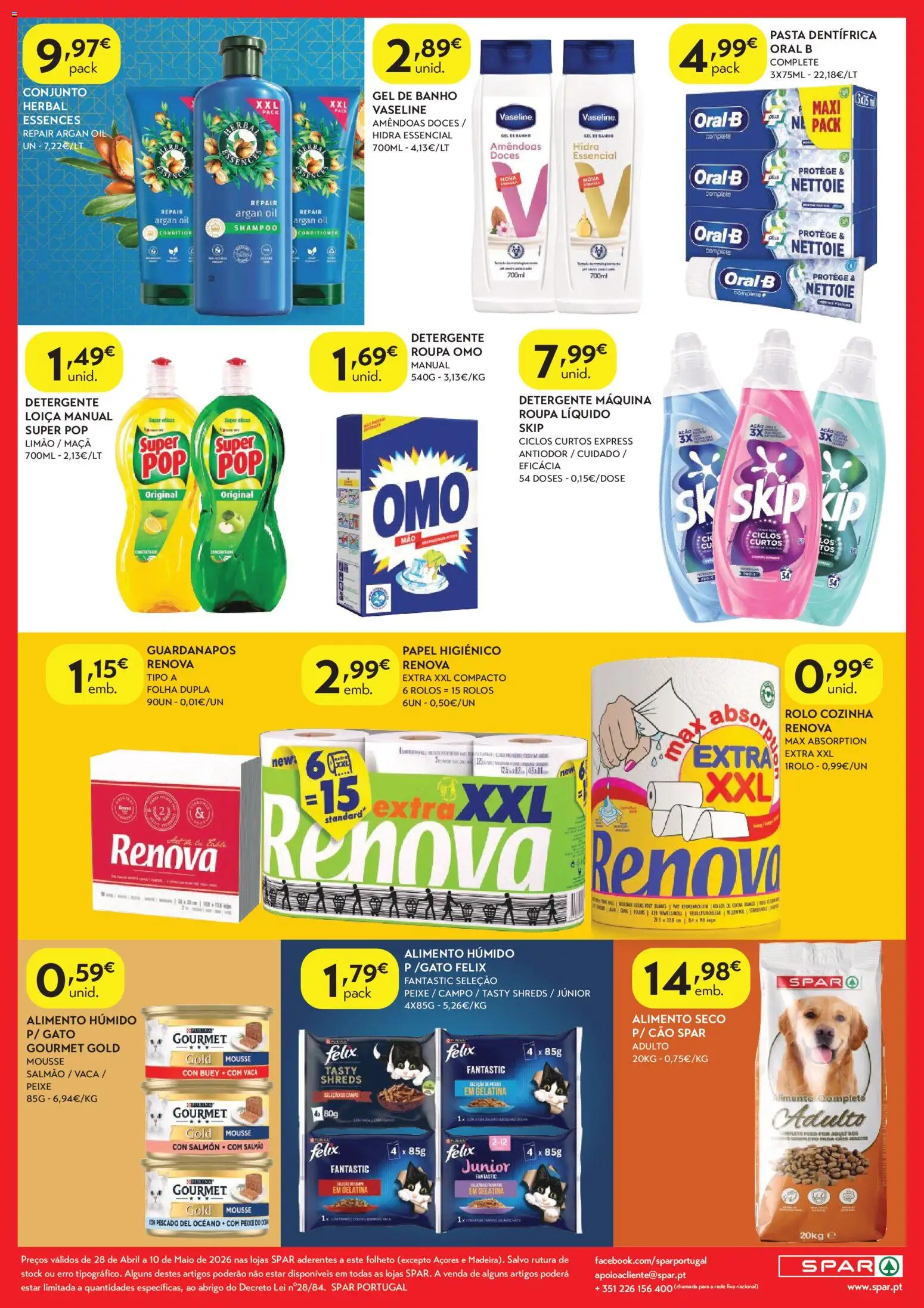 Spar folheto │ válido de 28.04.2026 | Página: 8 | Produtos: Guardanapos, Gel de banho, Detergente, Doces