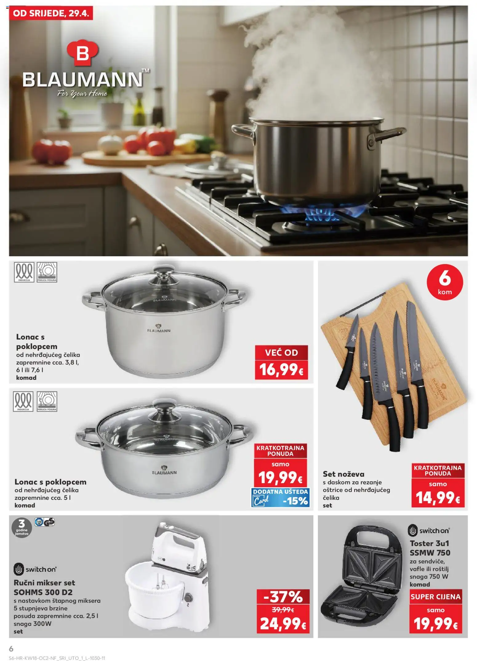 Kaufland katalog | vrijedi od 29.04.2026 | Stranica: 6 | Proizvodi: Roštilj, Mikser, Toster, Lonac