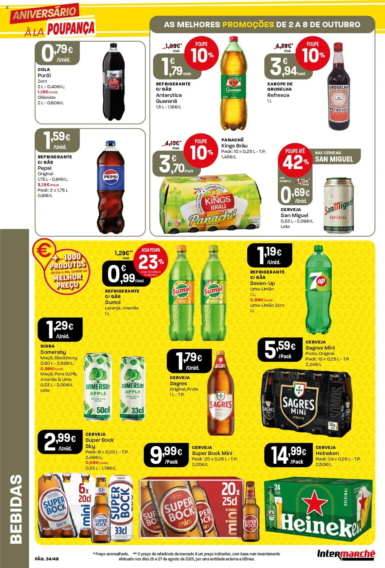 Intermarché folheto │ válido de 02.10.2025 | Página: 34 | Produtos: Refrigerante, Super bock, Somersby, Xarope