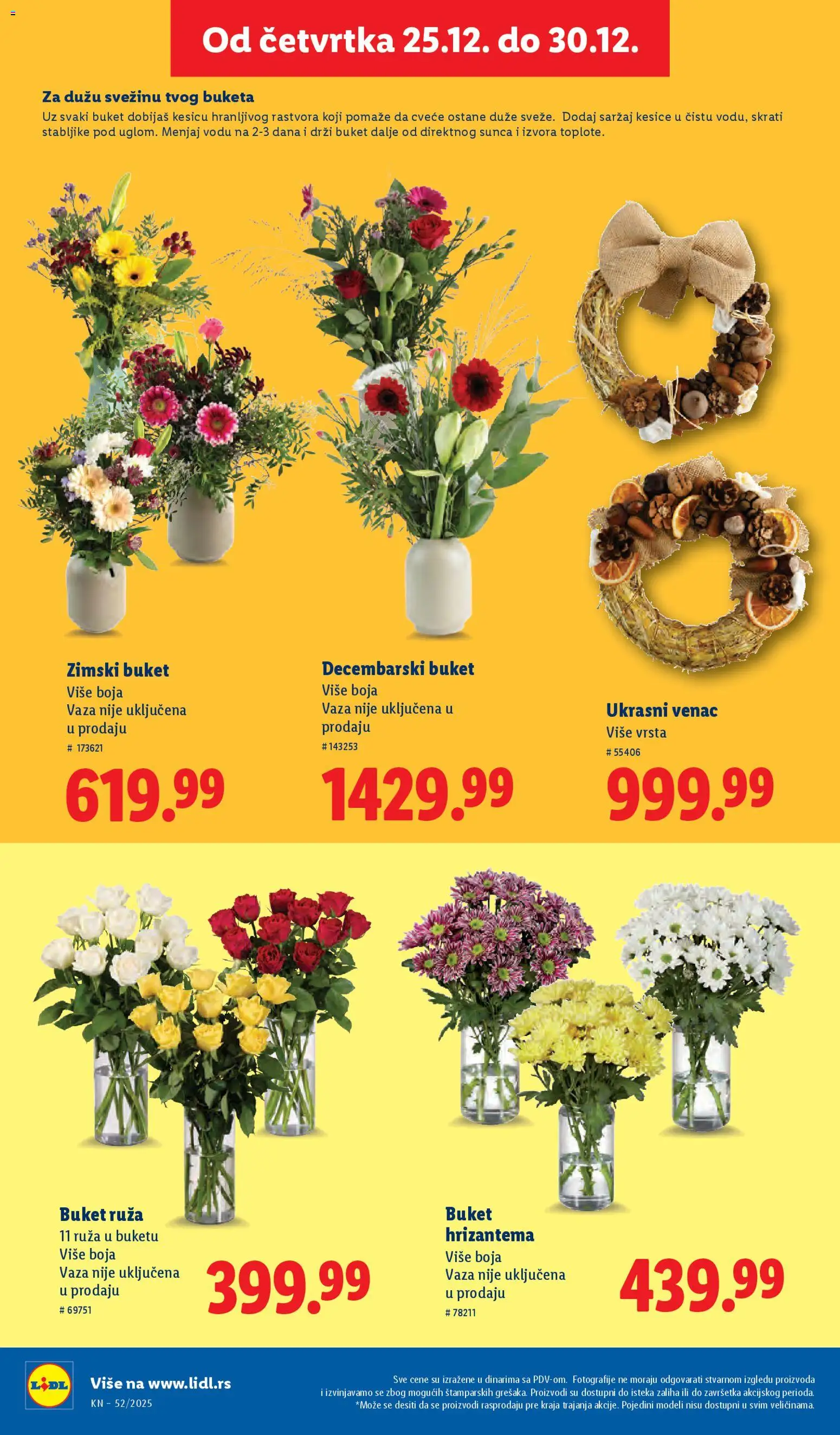 Lidl katalog - važi od 25.12.2025 | Strana: 52 | Proizvode: Vaza, Hrizantema, Cvece