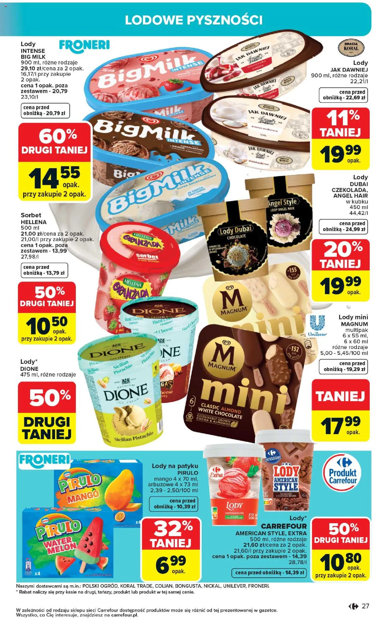 Carrefour gazetka od 07.04.2026 | Strona: 29 | Produkty: Mango, Big Milk, Sorbet, Lody