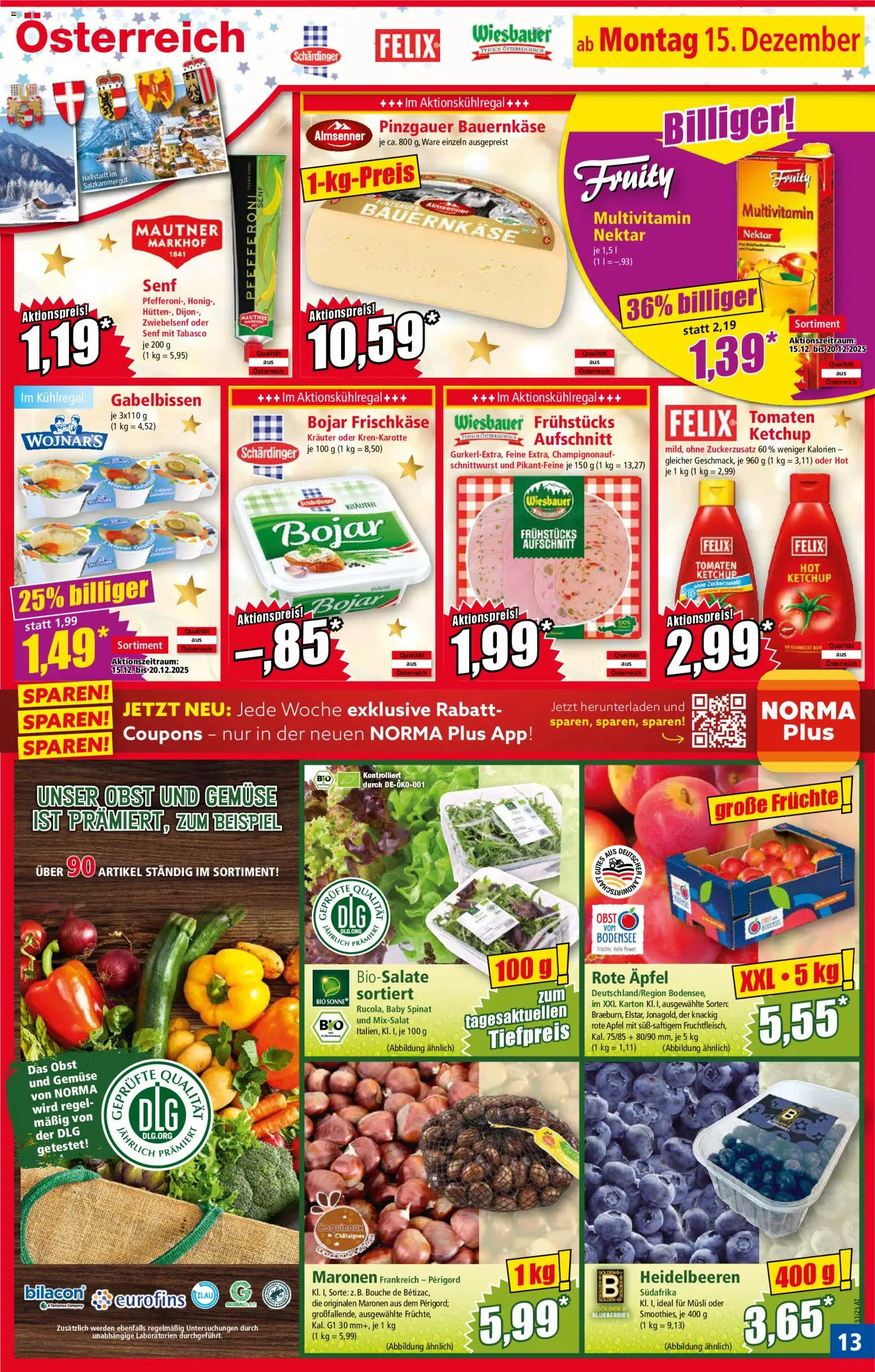 Norma Flugblatt gültig ab 15.12.2025 | Seite: 13 | Produkte: Ketchup, Obst, Äpfel, Papier blanc