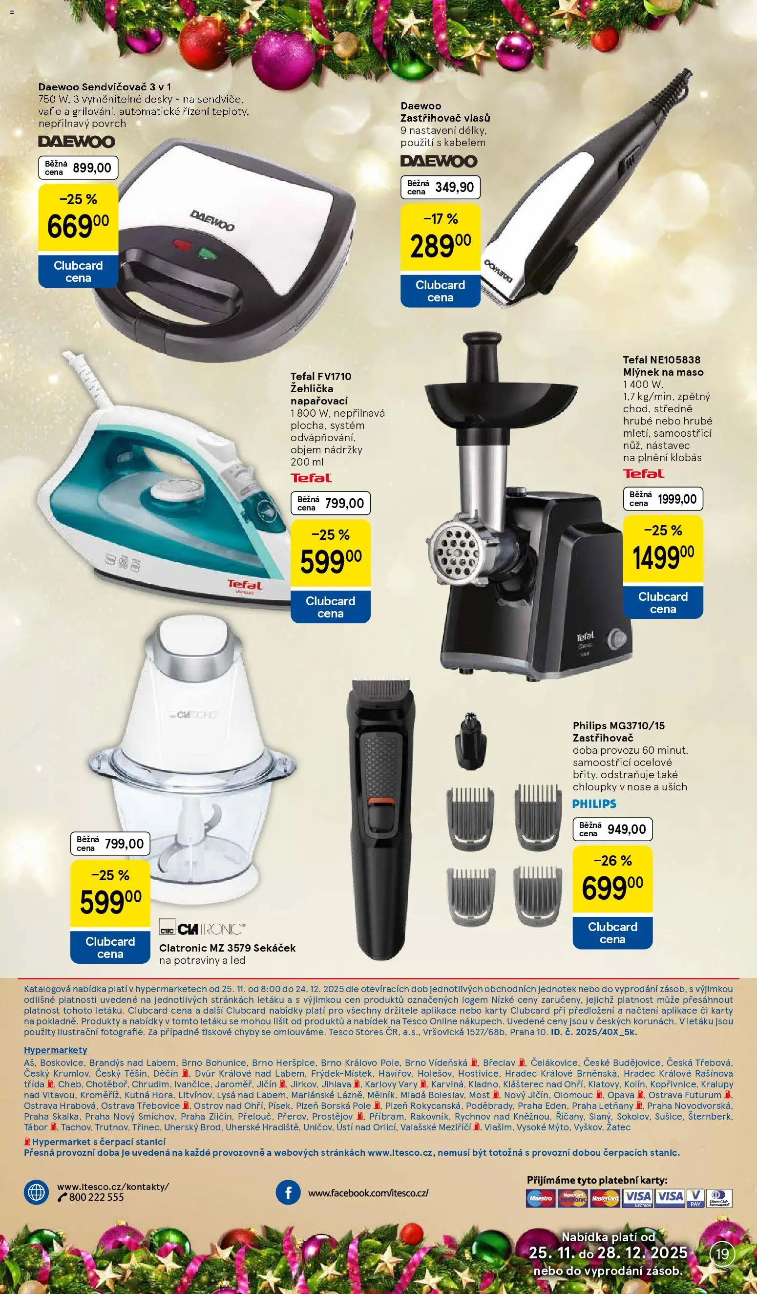 Tesco katalog od 25.11.2025 | Strana: 19 | Produkty: Mošt, Zastřihovač, Potraviny, Mlýnek na maso