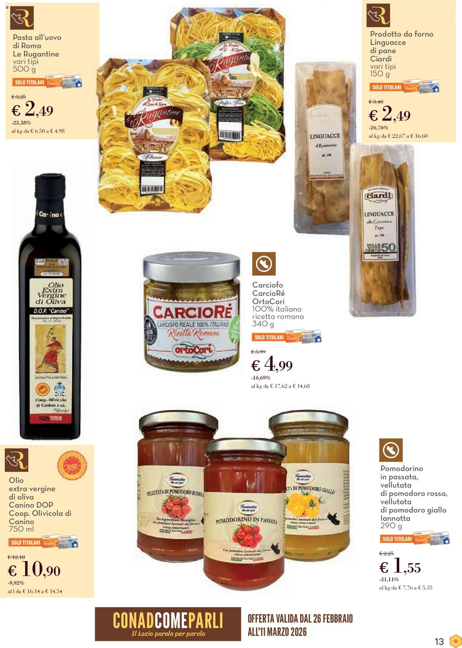 Volantino Conad del 26.02.2026 | Pagina: 13 | Prodotti: Rosmarino, Olio, Olive, Olio extra vergine