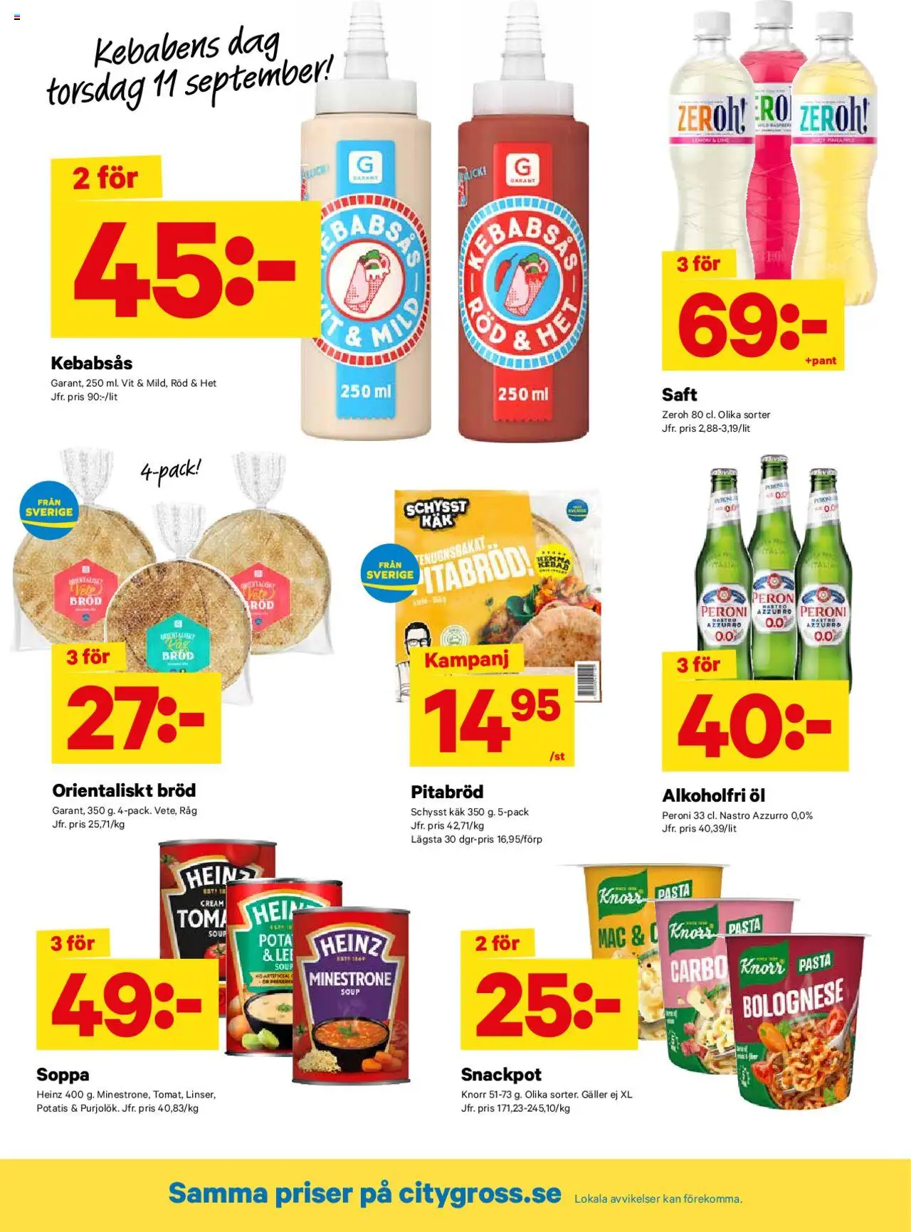 City Gross reklamblad aktuell från 08.09.2025 | Sida: 7 | Produkter: Öl, Potatis, Pasta, Soppa