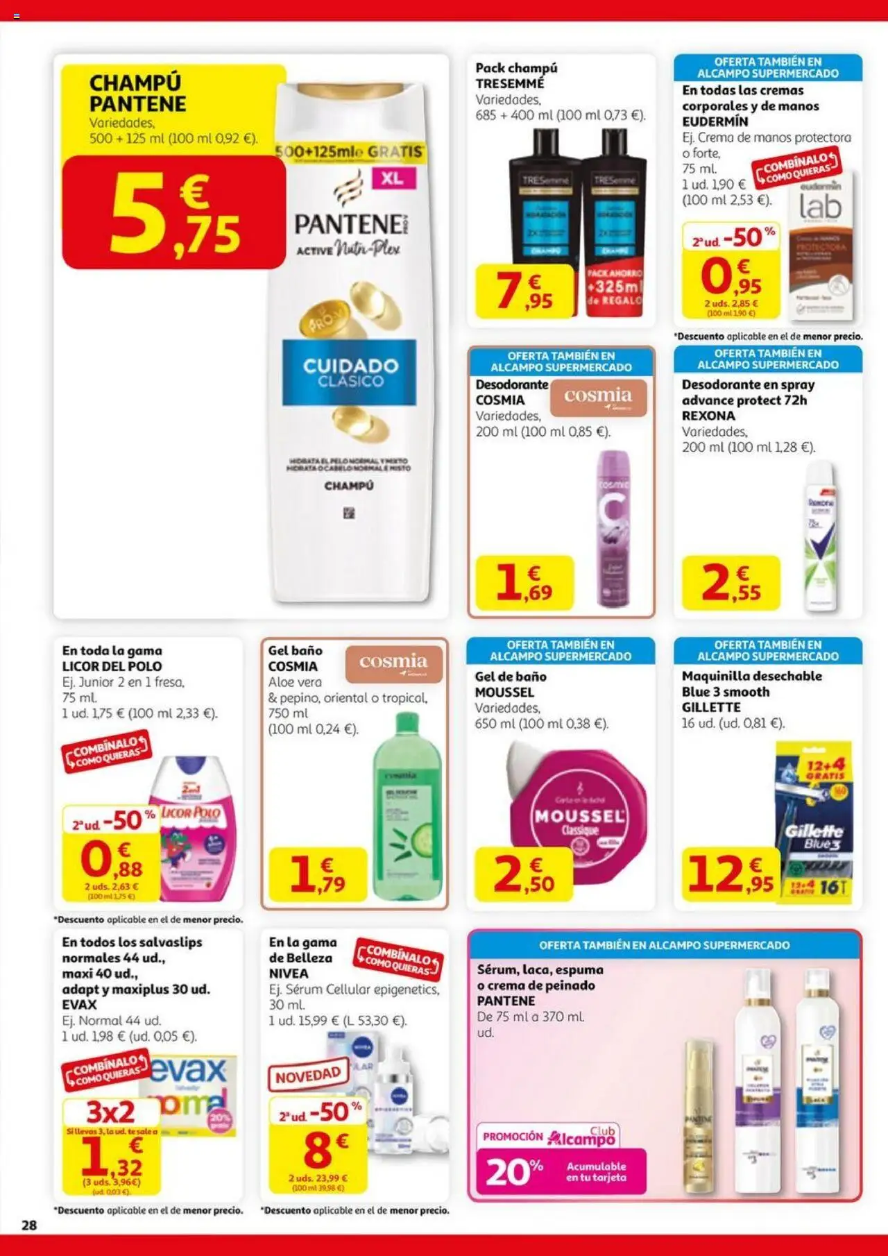 Alcampo - HG Madrid Unificado │ válido desde el 11.09.2025 | Página: 28 | Productos: Crema de manos, Desodorante, Salvaslips, Té