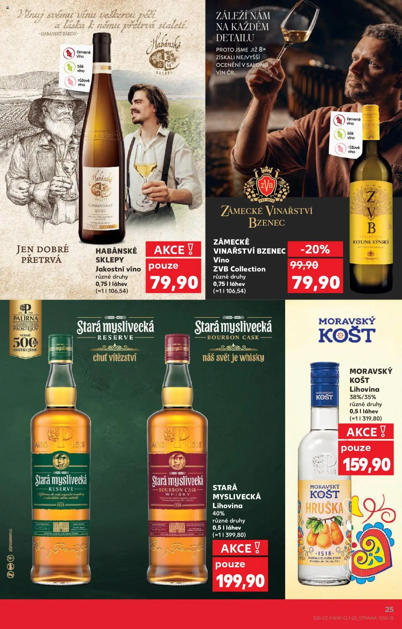 Kaufland leták - Praha 8 od 08.10.2025 | Strana: 25 | Produkty: Whiskey, Bourbon, Habánské sklepy, Červené víno