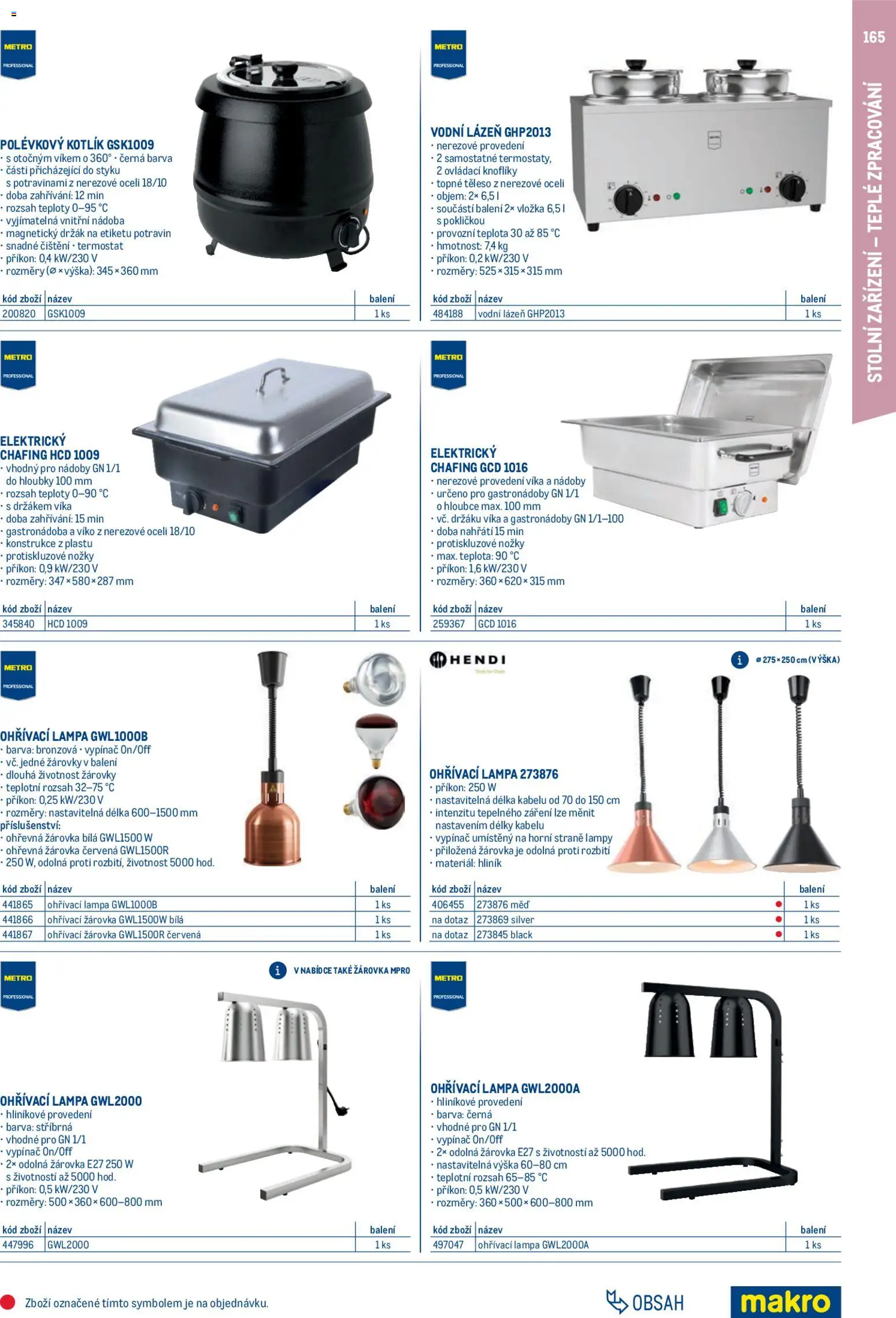 Makro leták - Gastro vybavení a zařízení od 01.02.2026 | Strana: 165 | Produkty: Med, Vypínač, Lampa