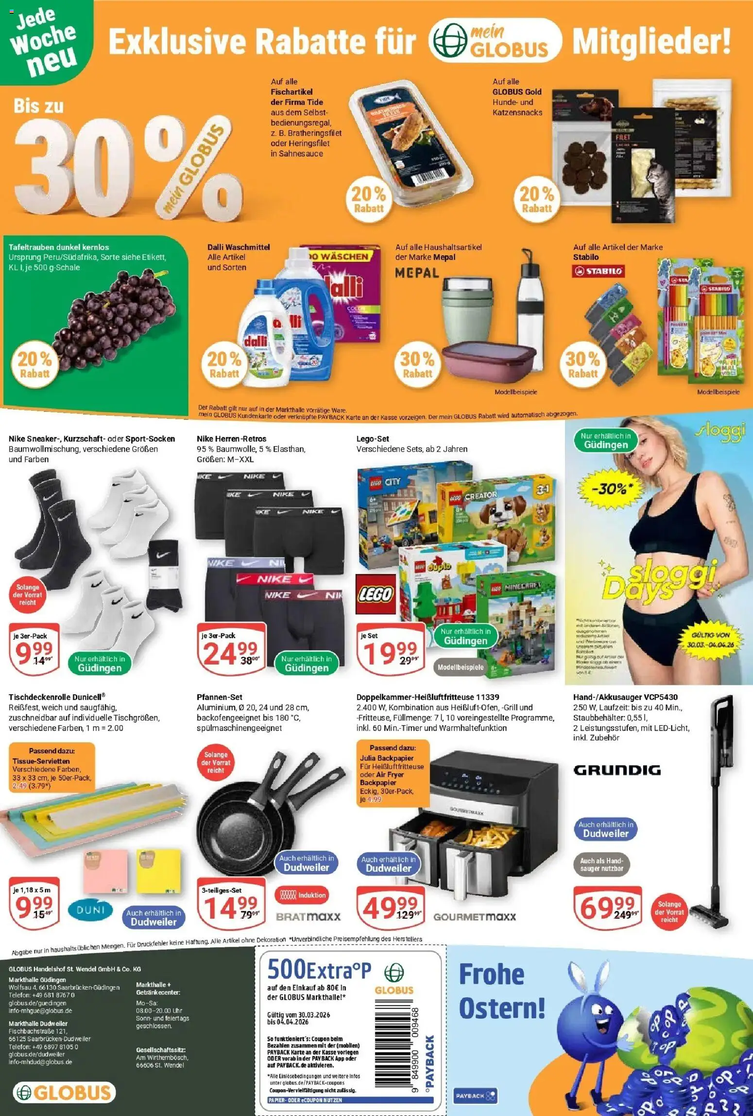 Globus prospekt Saarbrücken-Dudweiler	 – gültig ab 30.03.2026 | Seite: 35 | Produkte: Grill, Waschmittel, Heißluftfritteuse, Uhr