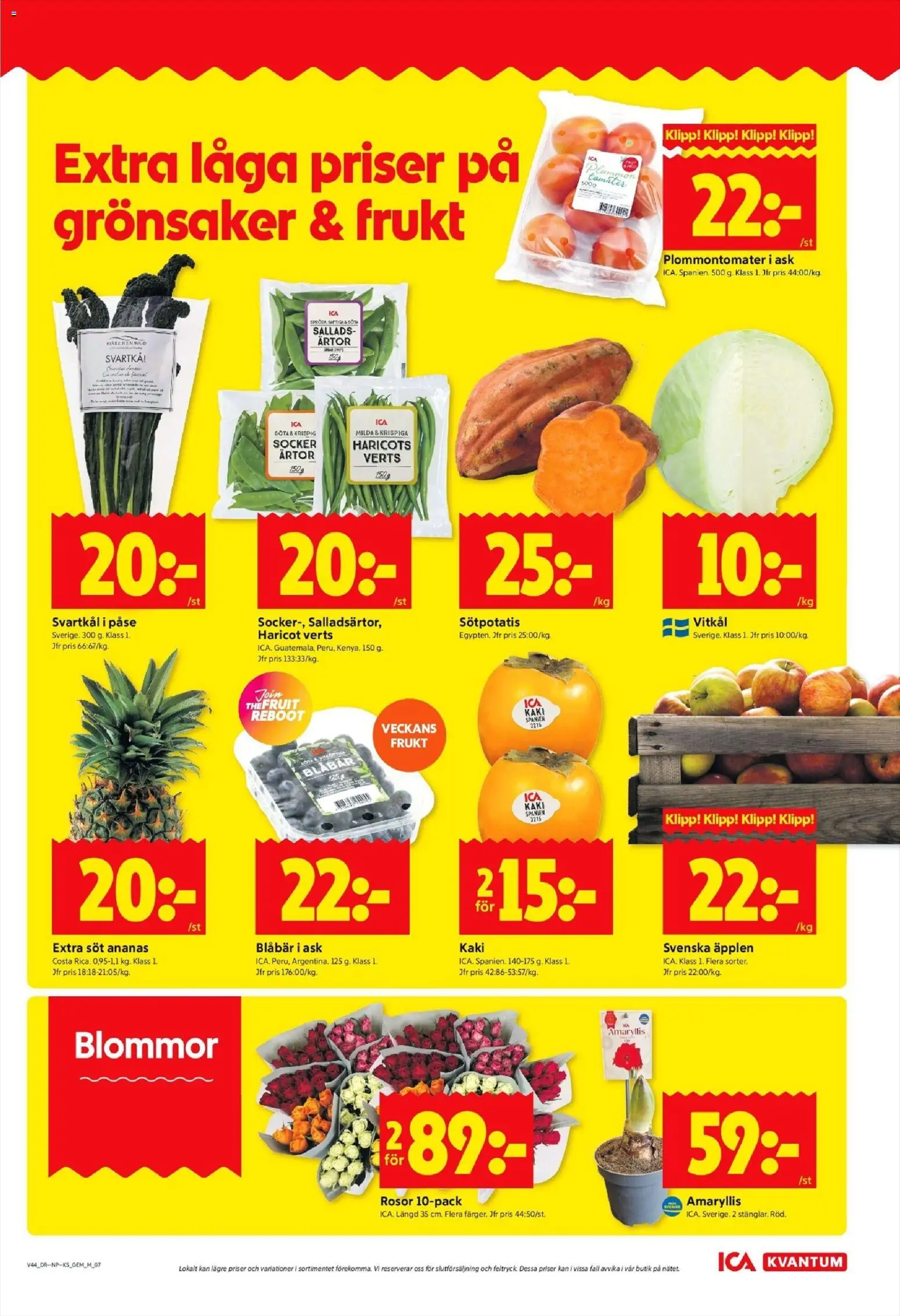ICA Kvantum reklamblad aktuell från 27.10.2025 | Sida: 9 | Produkter: Haricots verts, Äpplen, Ananas, Ärtor