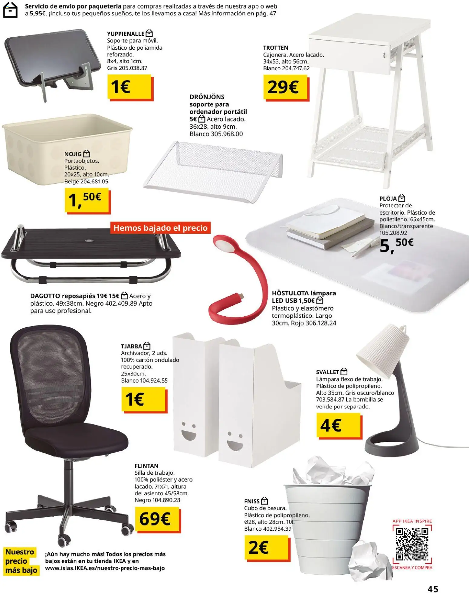 IKEA - Precios bajos │ válido desde el 13.04.2026 | Página: 45 | Productos: Té, Ordenador, USB, Lámpara