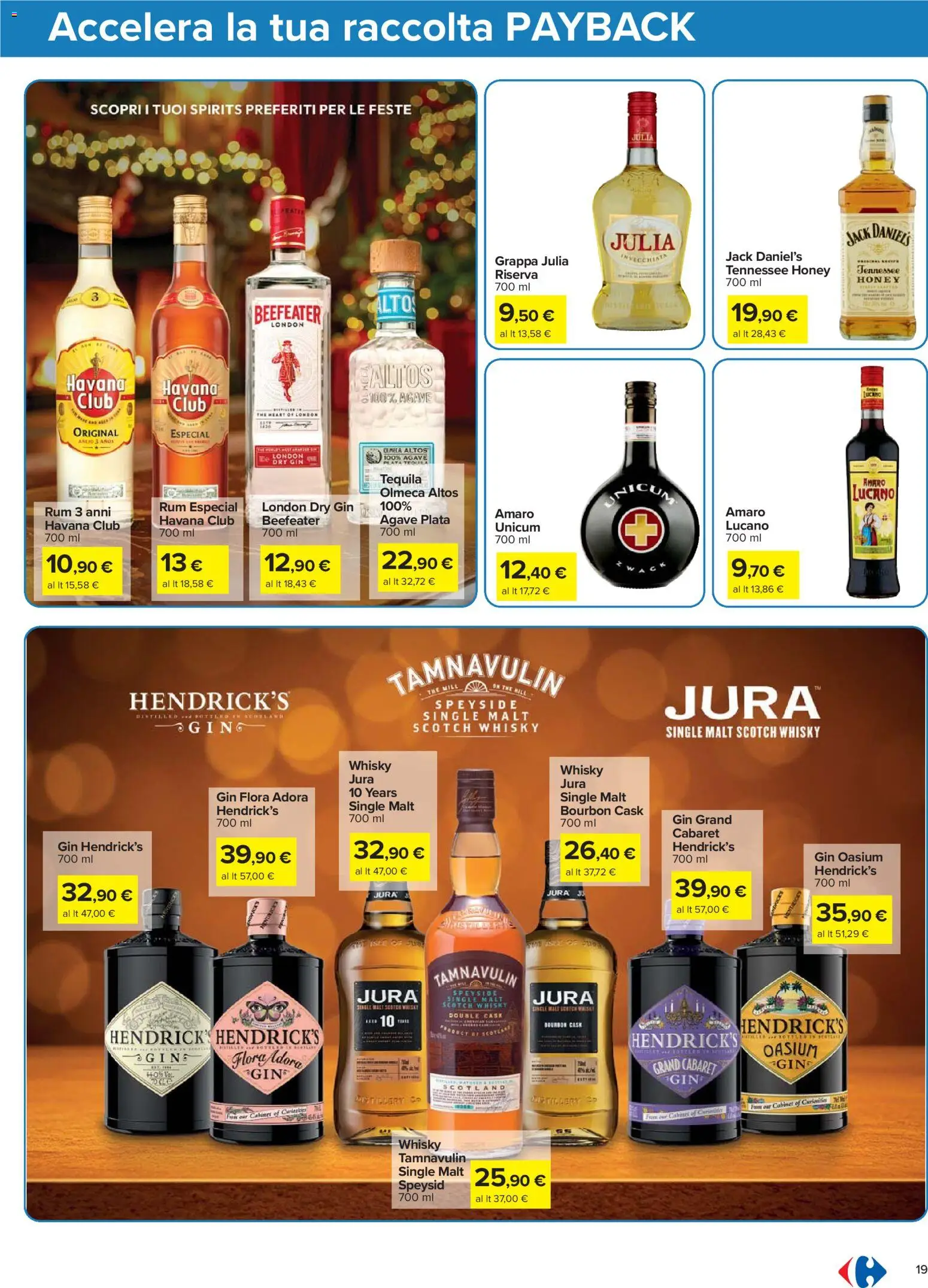 Volantino Carrefour del 02.12.2025 | Pagina: 19 | Prodotti: Bourbon, Gin, The, Amaro