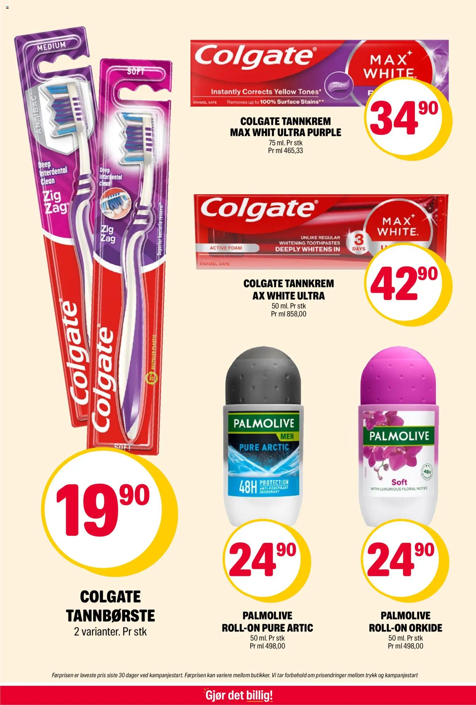 {H1} | Side: 24 | Produkter: Deodorant, Antiperspirant, Tannkrem, Tannbørste