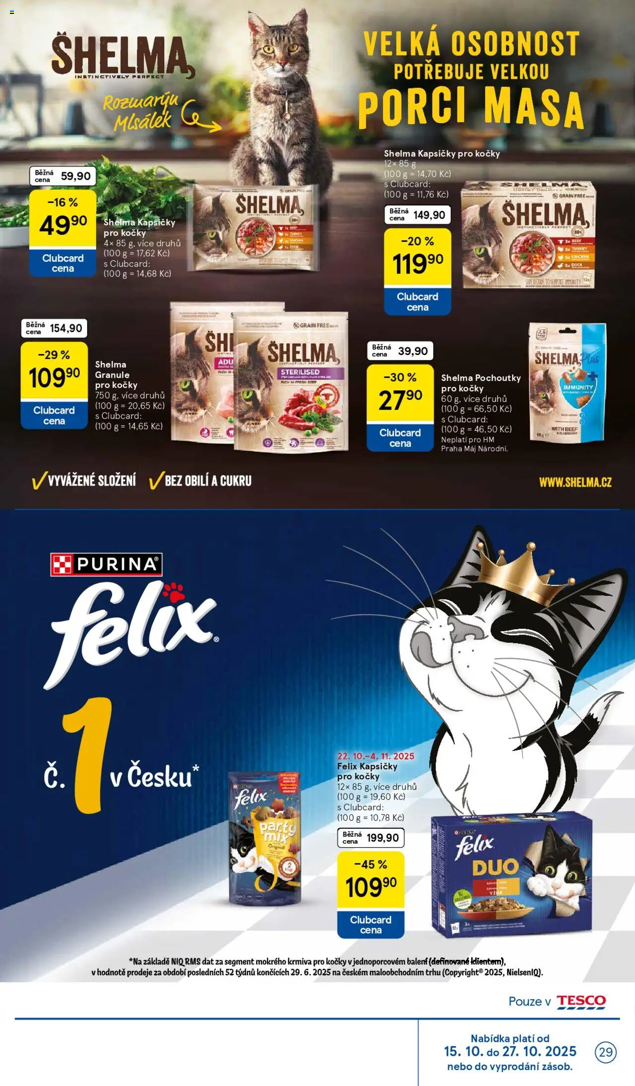 Tesco leták - Hypermarket od 22.10.2025 | Strana: 29 | Produkty: Felix, Granule, Felix kapsičky, Granule pro kočky
