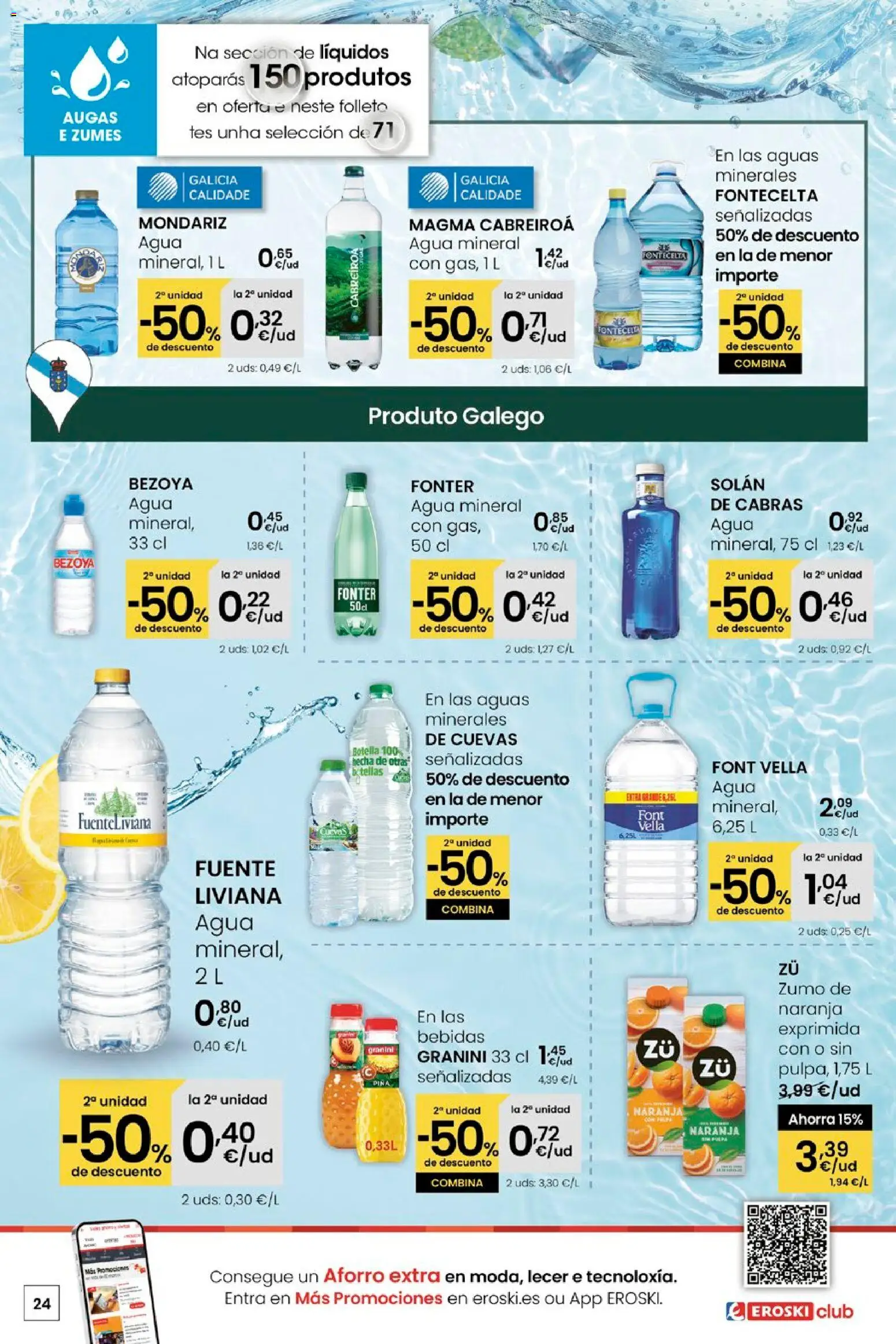 Eroski - Quen ben te quere farache aforrar │ válido desde el 15.01.2026 | Página: 24 | Productos: Piña, Ροζ πιπέρι, Agua mineral