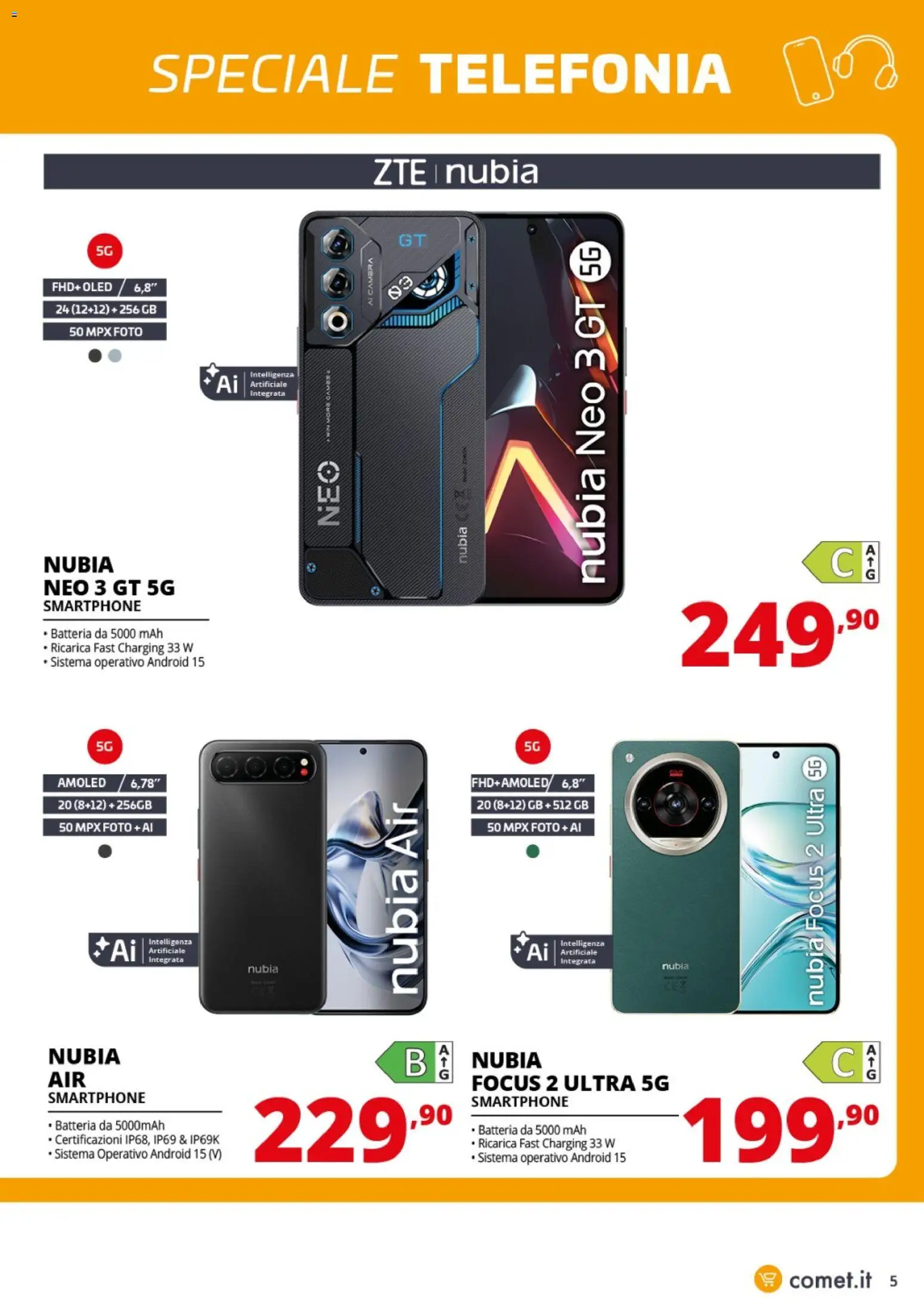 Volantino Comet del 20.03.2026 | Pagina: 5 | Prodotti: Smartphone, Batteria