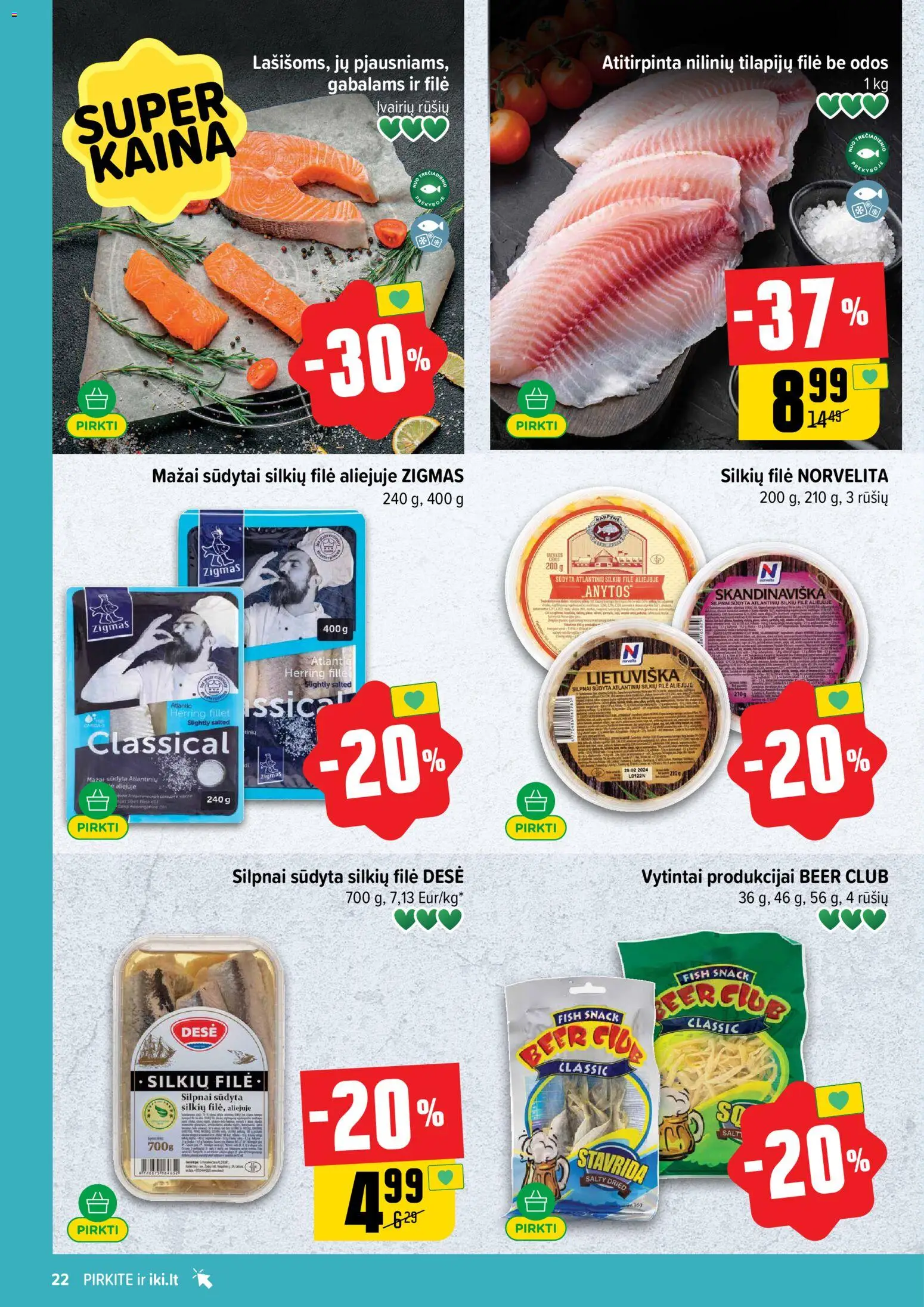 IKI akcijos nuo 13.04.2026 | Puslapis: 22 | Prekių: Silkių filė