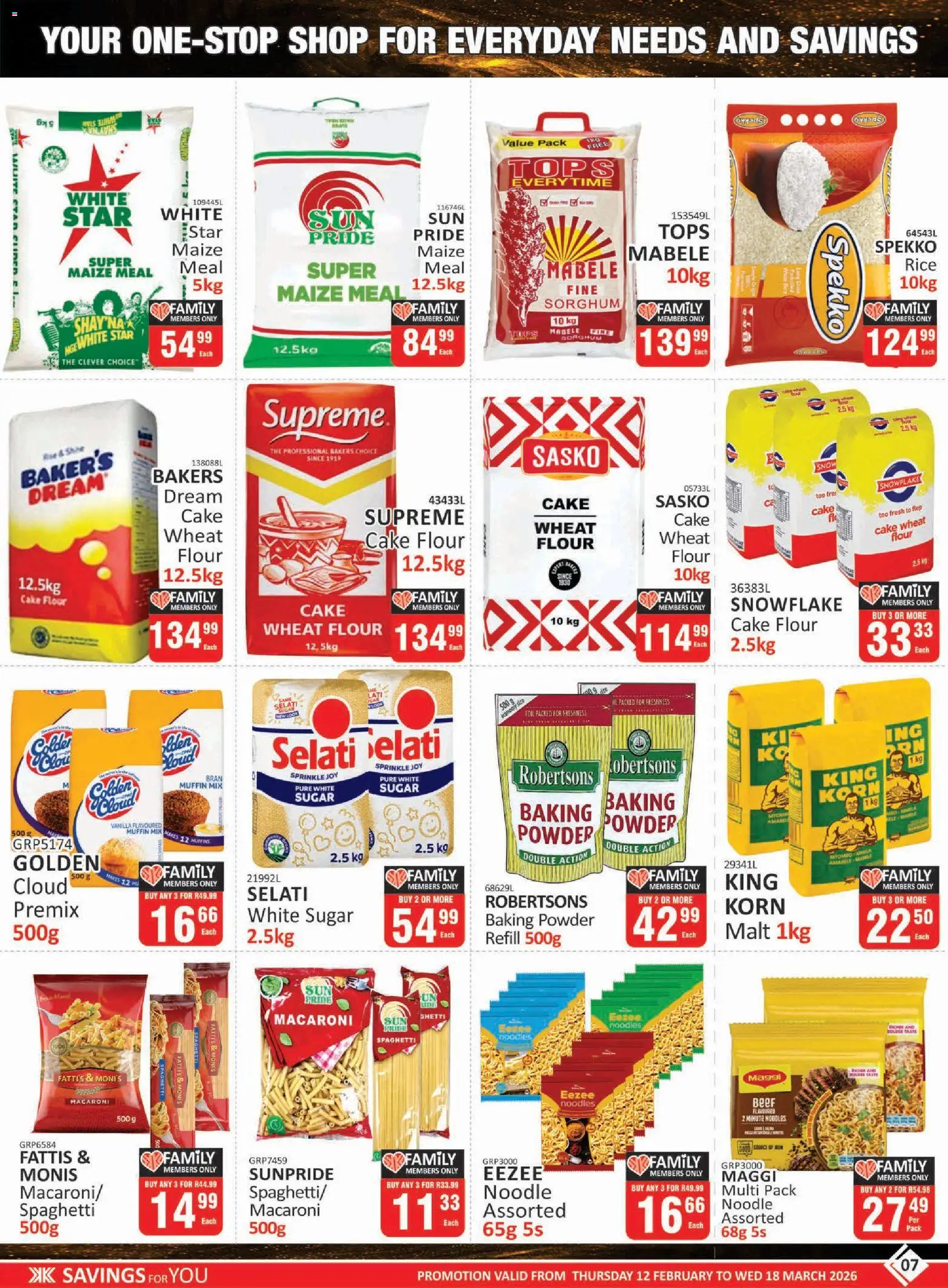 New KIT KAT Cash & Carry catalogue – valid from 12.02.2026 | Page: 7 | Products: Cake, Maize meal, Beer, Sugar
