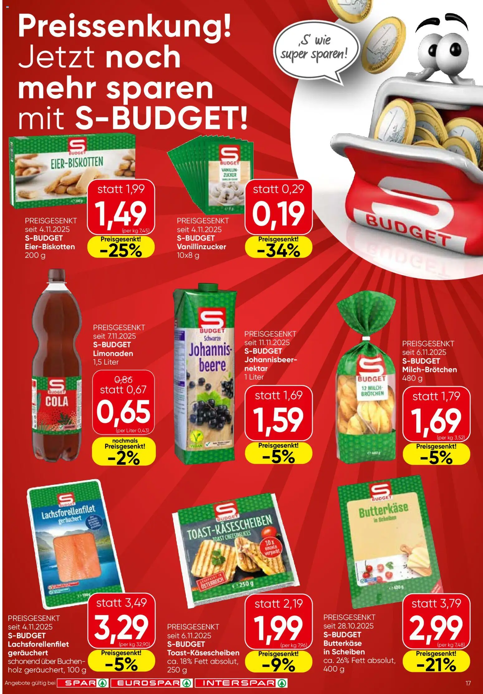 Spar Flugblatt - Oberösterreich gültig ab 20.11.2025 | Seite: 17 | Produkte: Milch