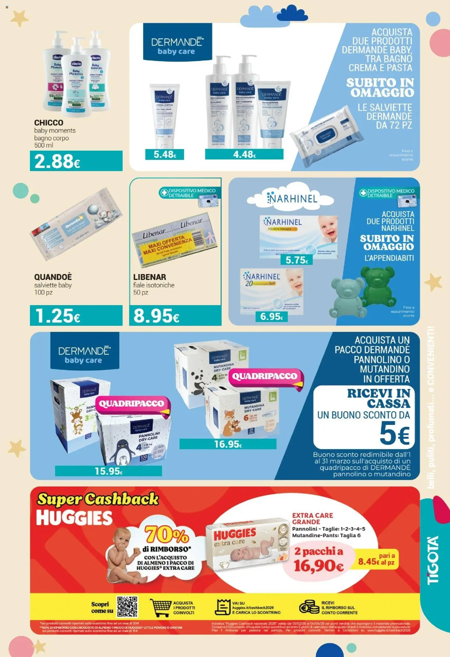 Volantino Tigotà del 01.02.2026 | Pagina: 9 | Prodotti: Shampoo, Crema, Pannolini, Bagno