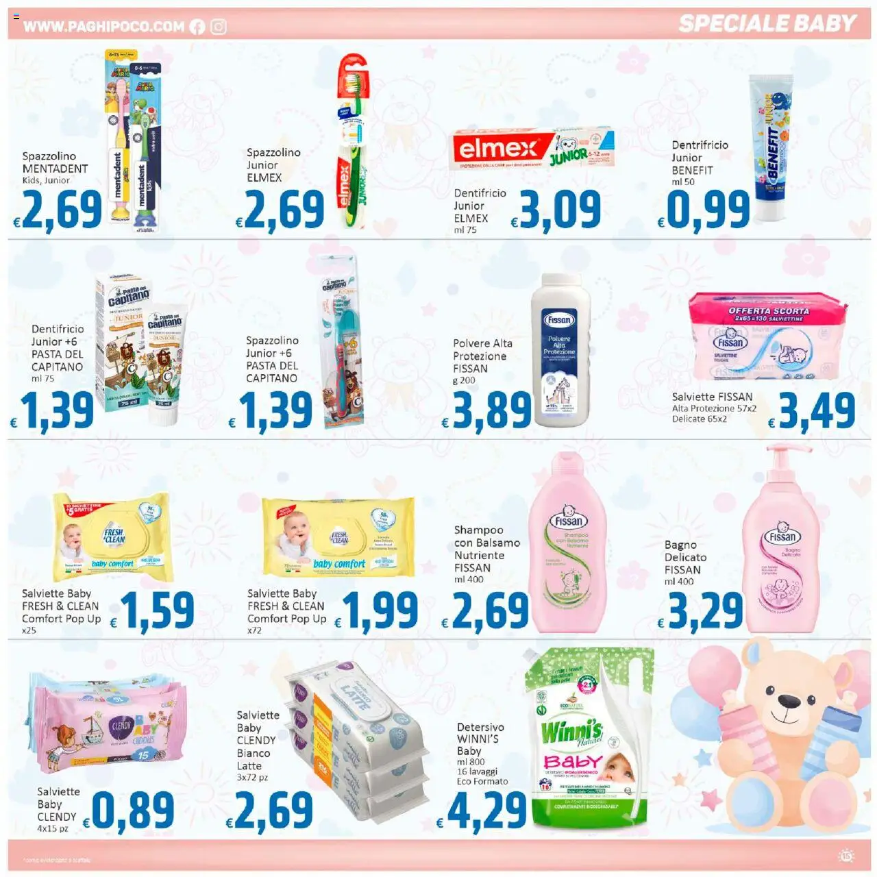 Volantino Paghi Poco del 10.10.2025 | Pagina: 14 | Prodotti: Spazzolino, Latte, Scaffale, Bagno