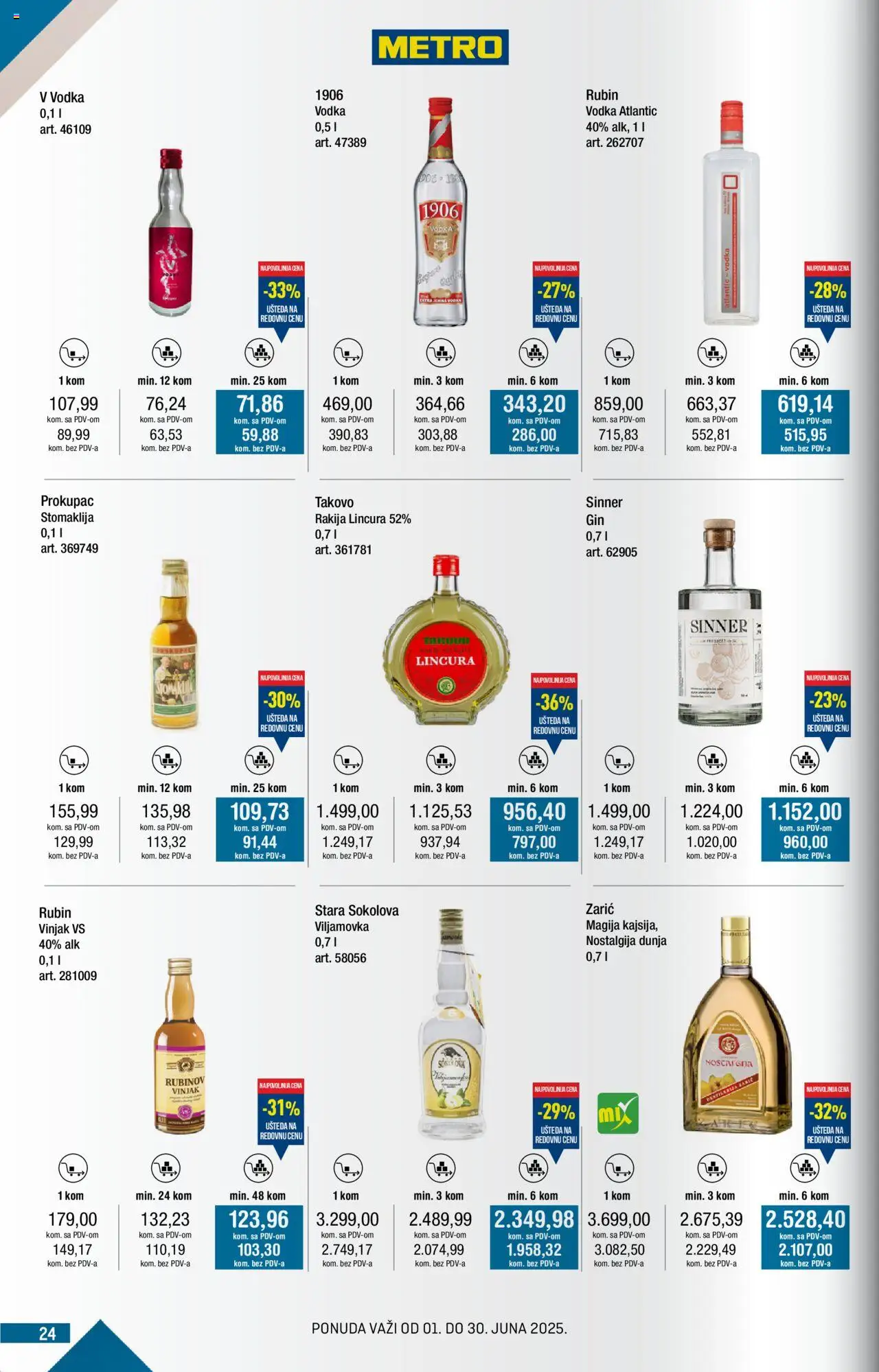 Metro katalog - važi od 01.06.2025 | Strana: 24 | Proizvode: Rakija, Vodka