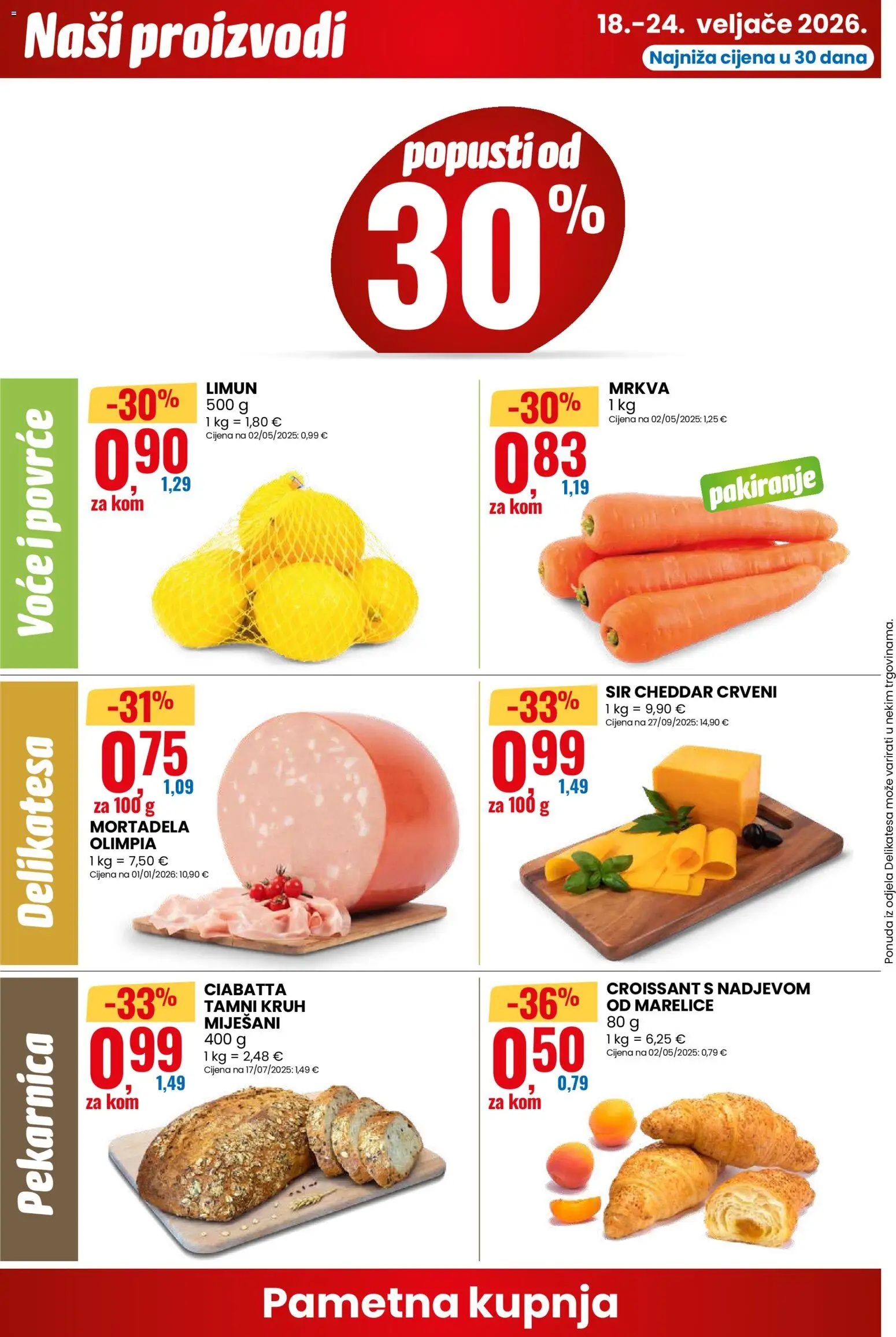 Eurospin katalog | vrijedi od 18.02.2026 | Stranica: 2 | Proizvodi: Sir, Kruh, Marelice, Limun