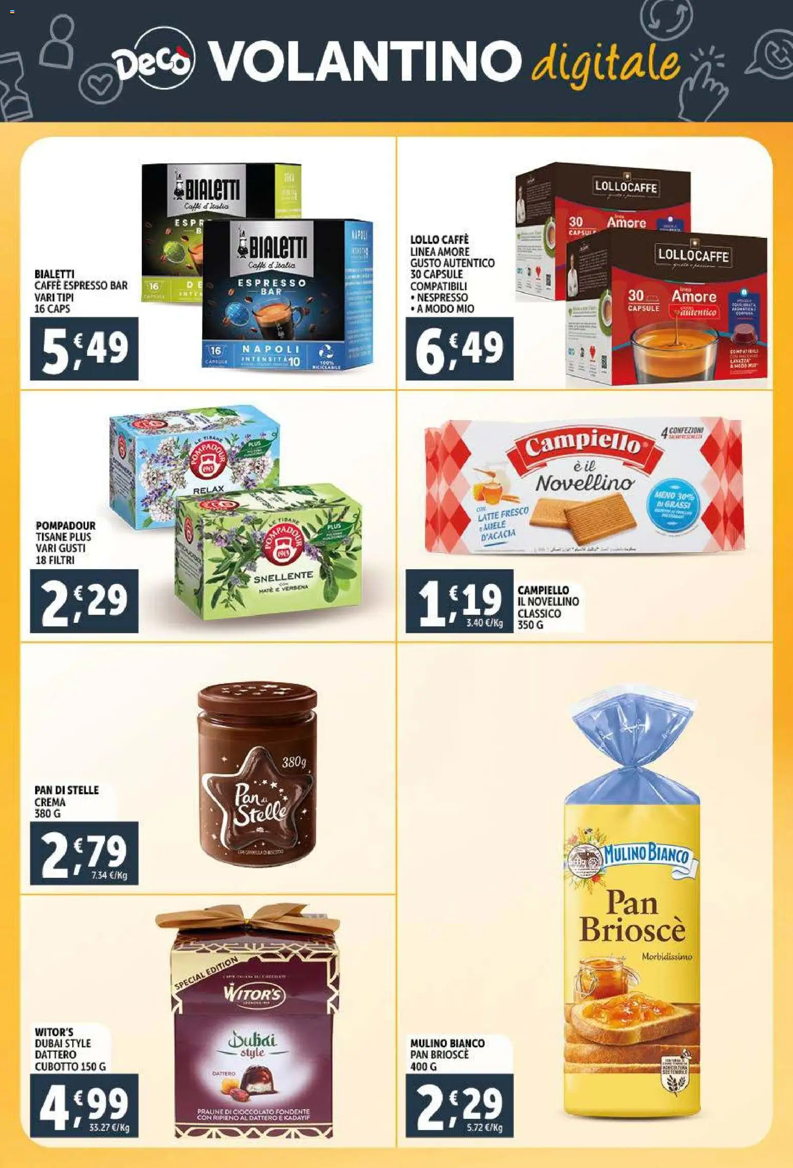 Volantino Decò del 09.01.2026 | Pagina: 23 | Prodotti: Crema, Caffè, Cioccolato, Latte