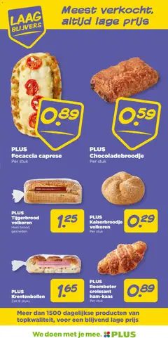 Focaccia caprese, Per stuk - Voorbeeld van een folder van Plus, geldig van 12.11.2025 | Pagina: 20 | Producten: Ham, Roomboter, Zak