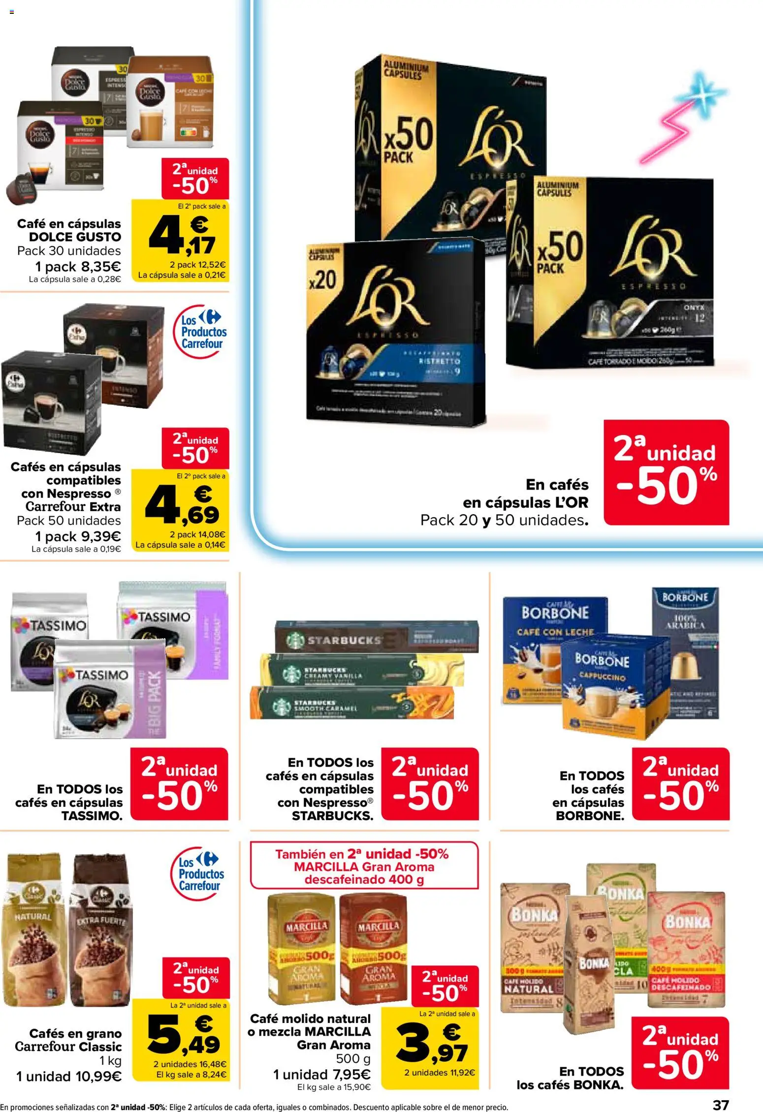 Carrefour folleto │ válido desde el 24.03.2026 | Página: 37 | Productos: Café con leche, Leche, Café, Café en cápsulas