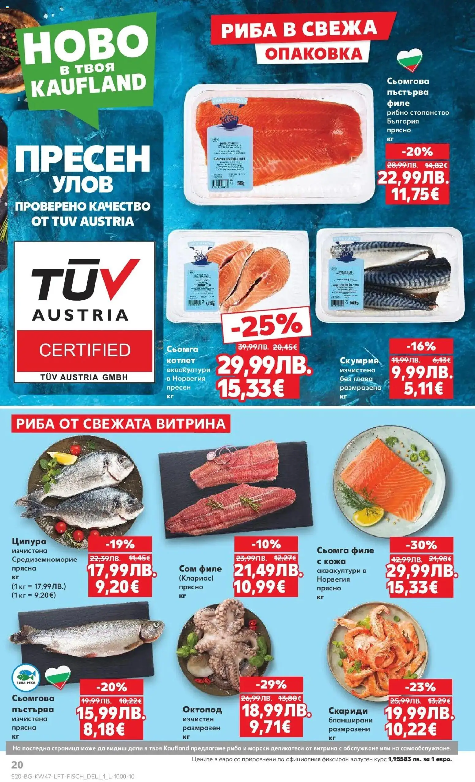 {H1} | Страница: 20 | Продукти: Сом, Скариди, Октопод, Скумрия