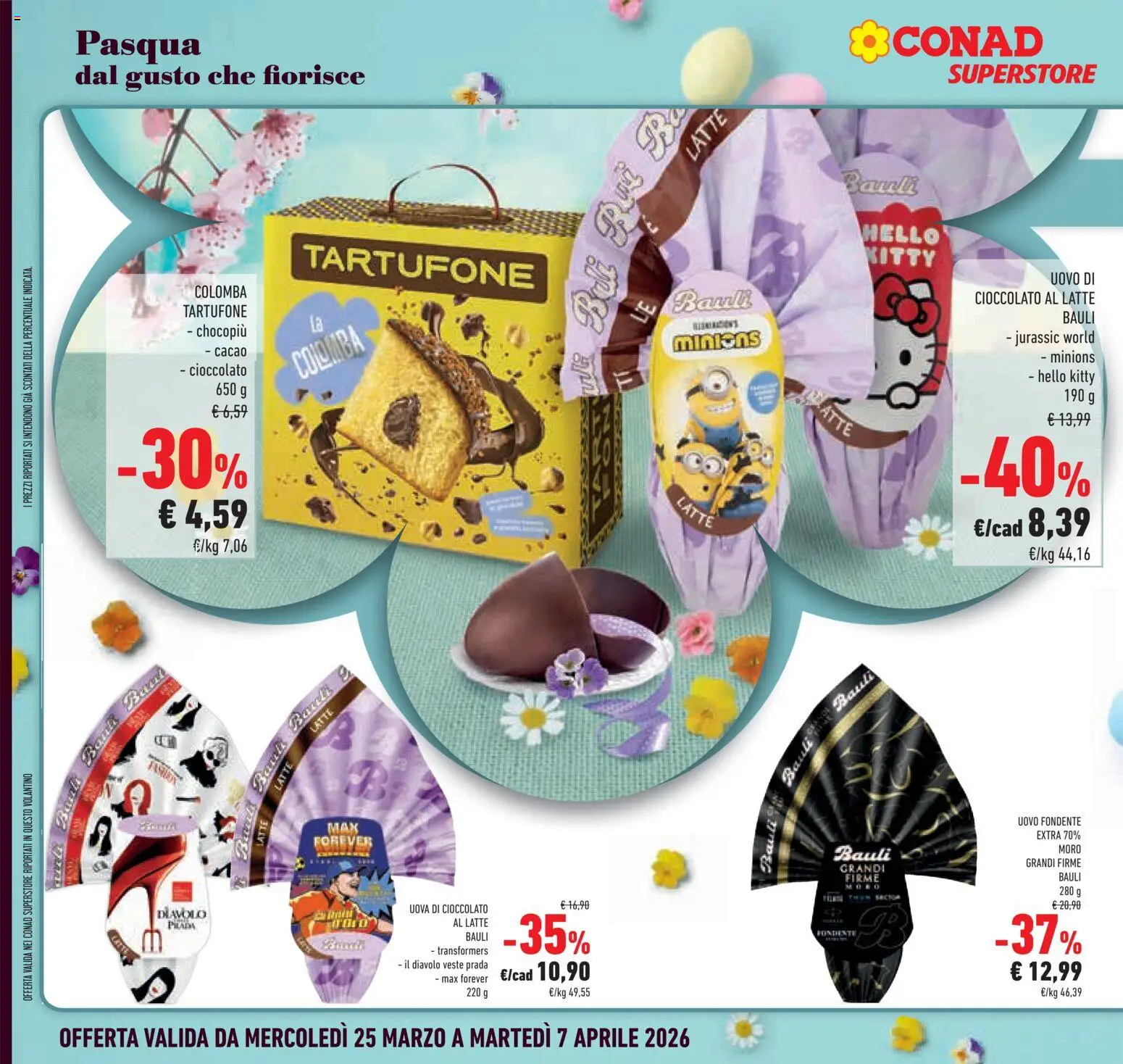 Volantino Conad del 25.03.2026 | Pagina: 4 | Prodotti: Uova, Cioccolato, Latte, Cacao